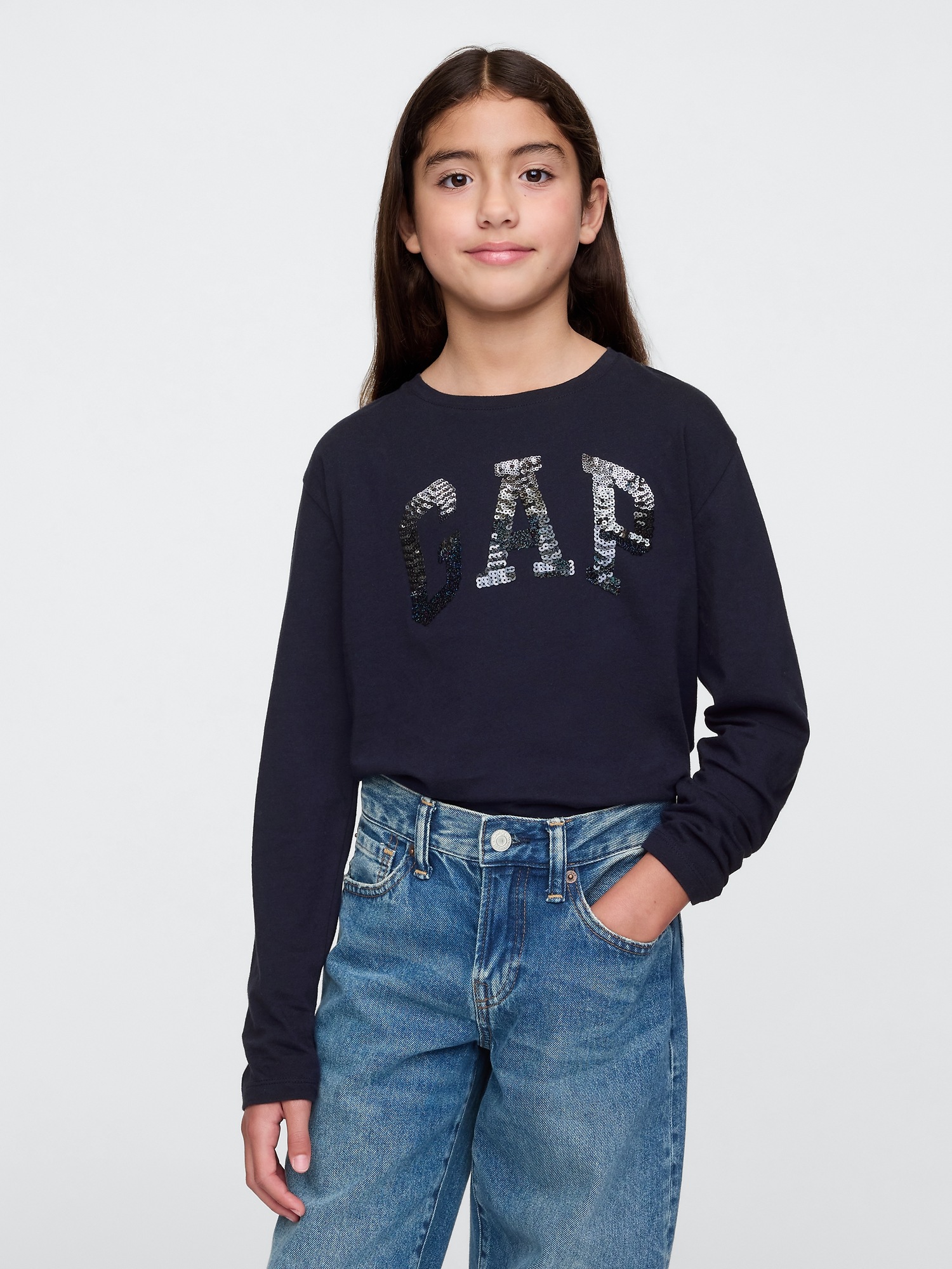 GAP Childrens T-shirt with sequin logo - Girls