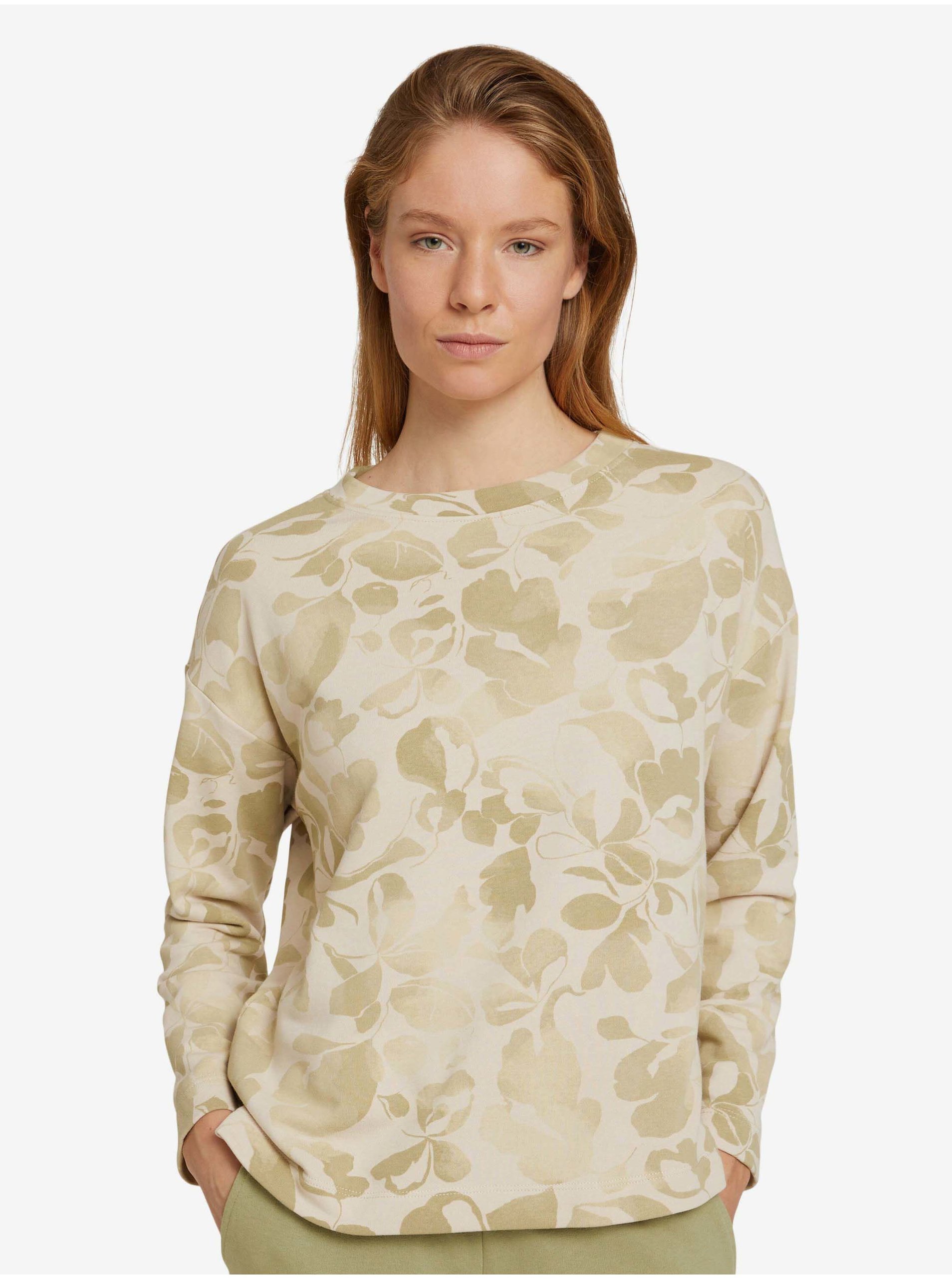 Cream Women Patterned Sweatshirt Tom Tailor - Women