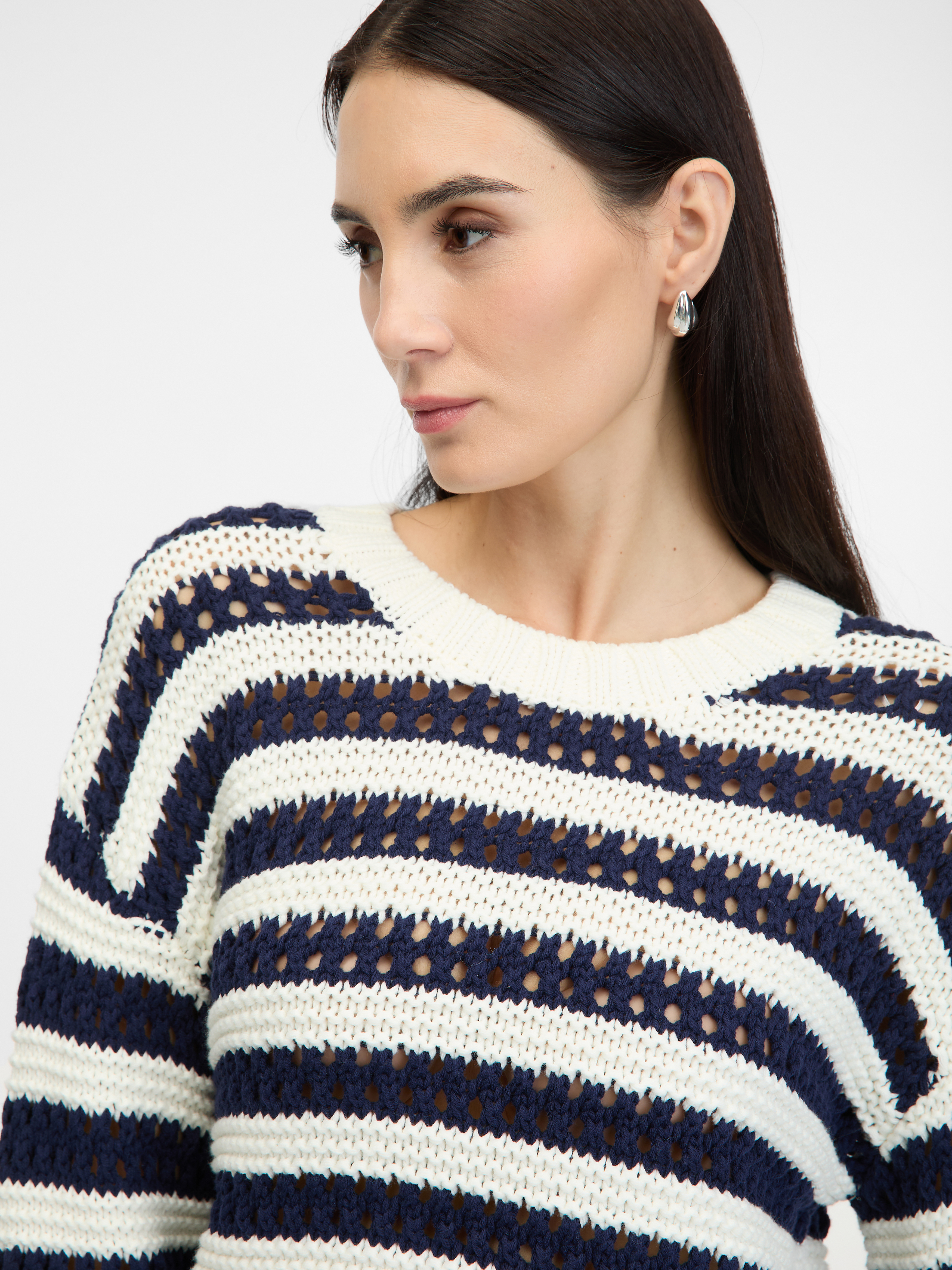Dark blue women's striped sweater ORSAY - Women's