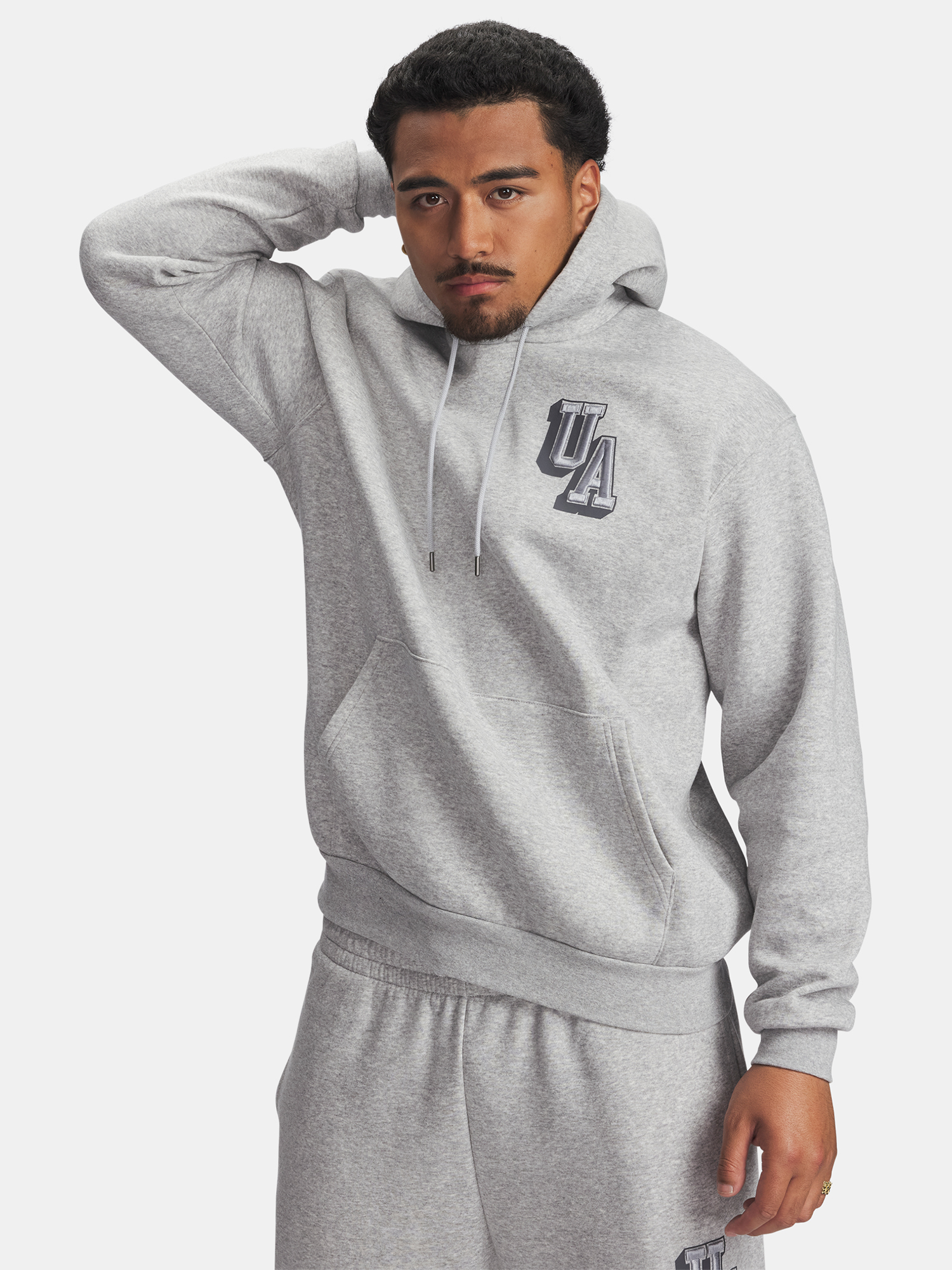 Men's Under Armour UA Icon Flc Graphic Top-GRY Sweatshirt - Men's