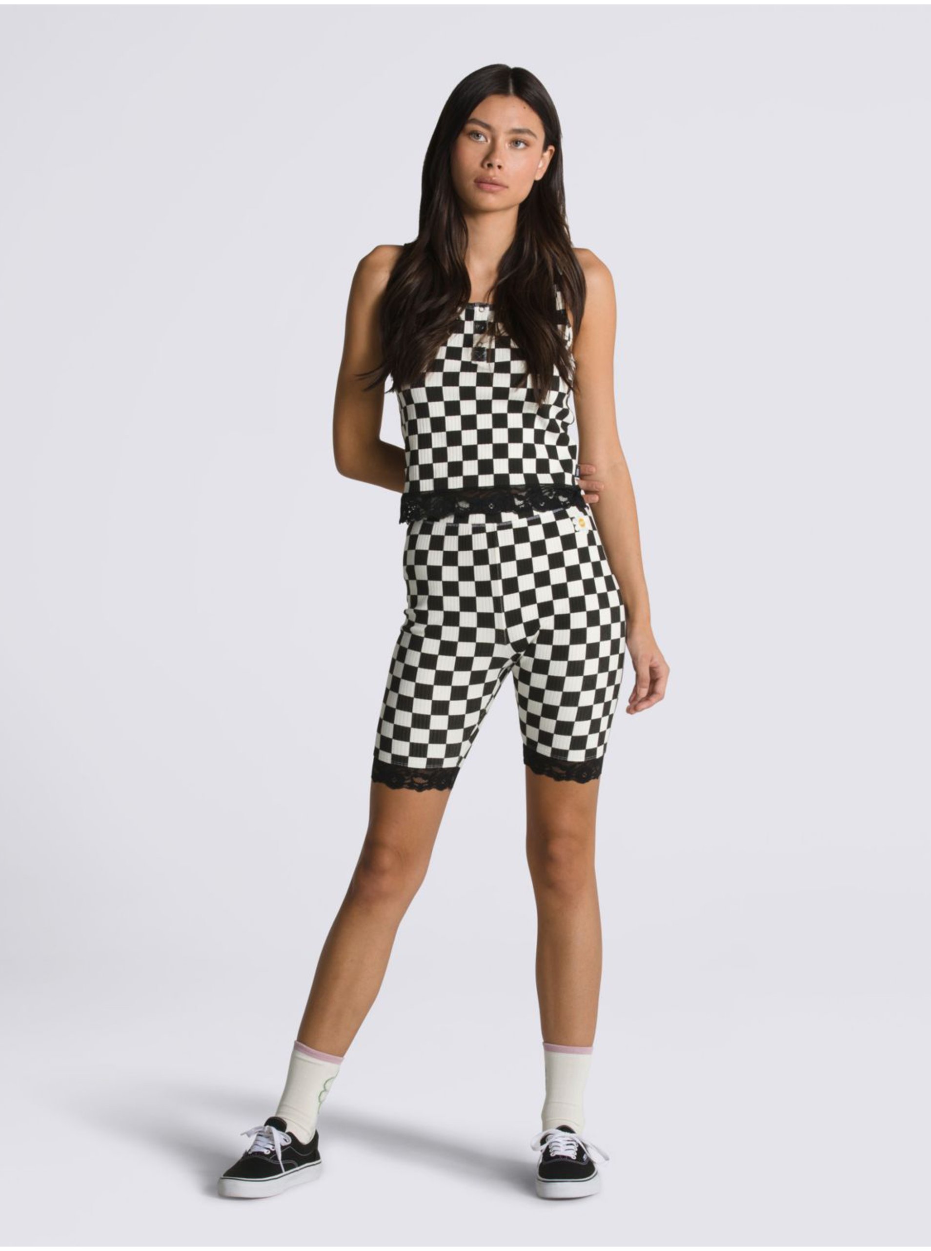 Black & White Checkered Short Leggings VANS - Ladies