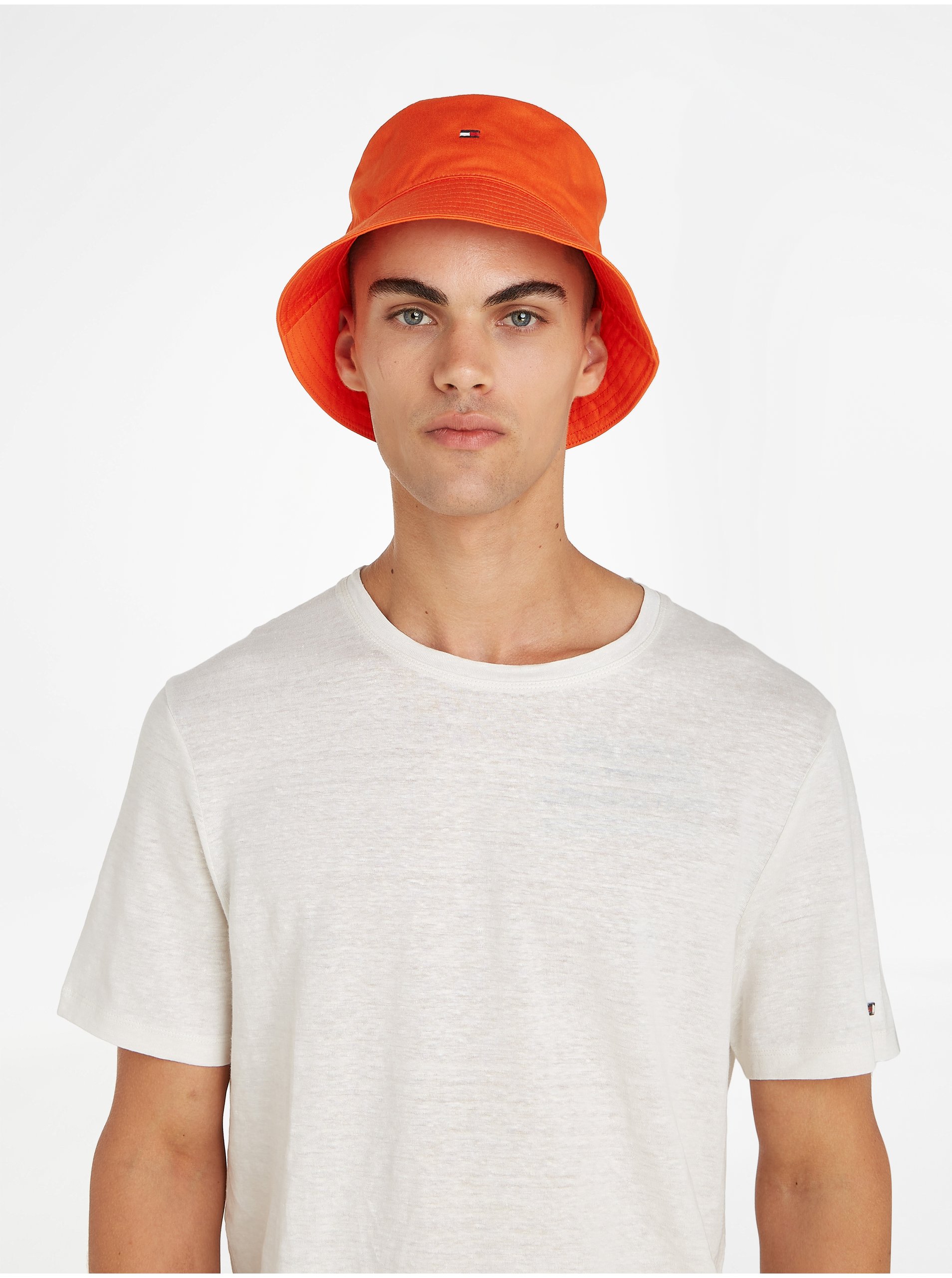 Orange Men's Hat Tommy Hilfiger Flag Bucket - Men