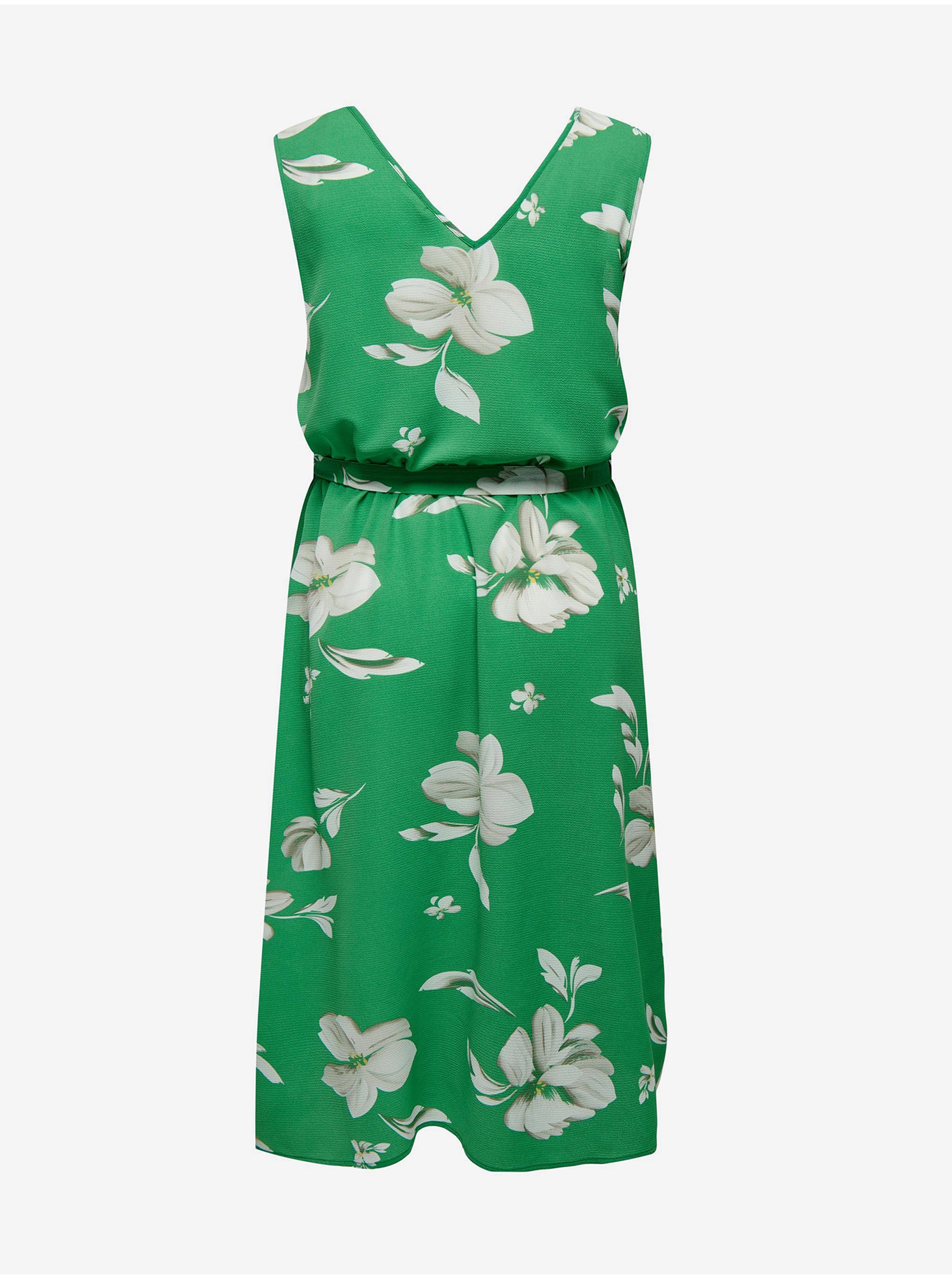 Green Floral Midish with Tie ONLY CARMAKOMA Luxmille - Women