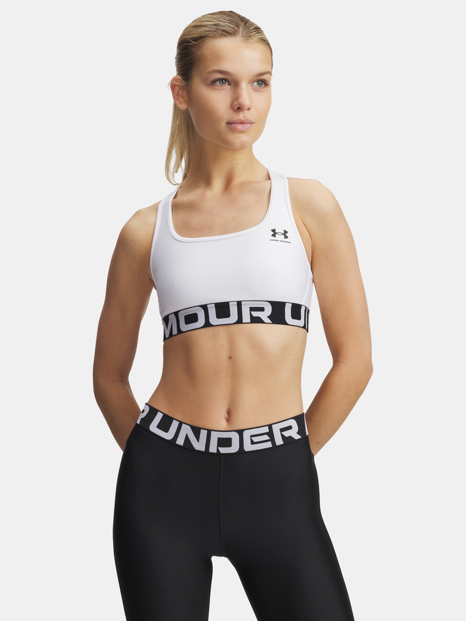 Women's bra Under Armour UA HG Mid Branded-WHT - Women's