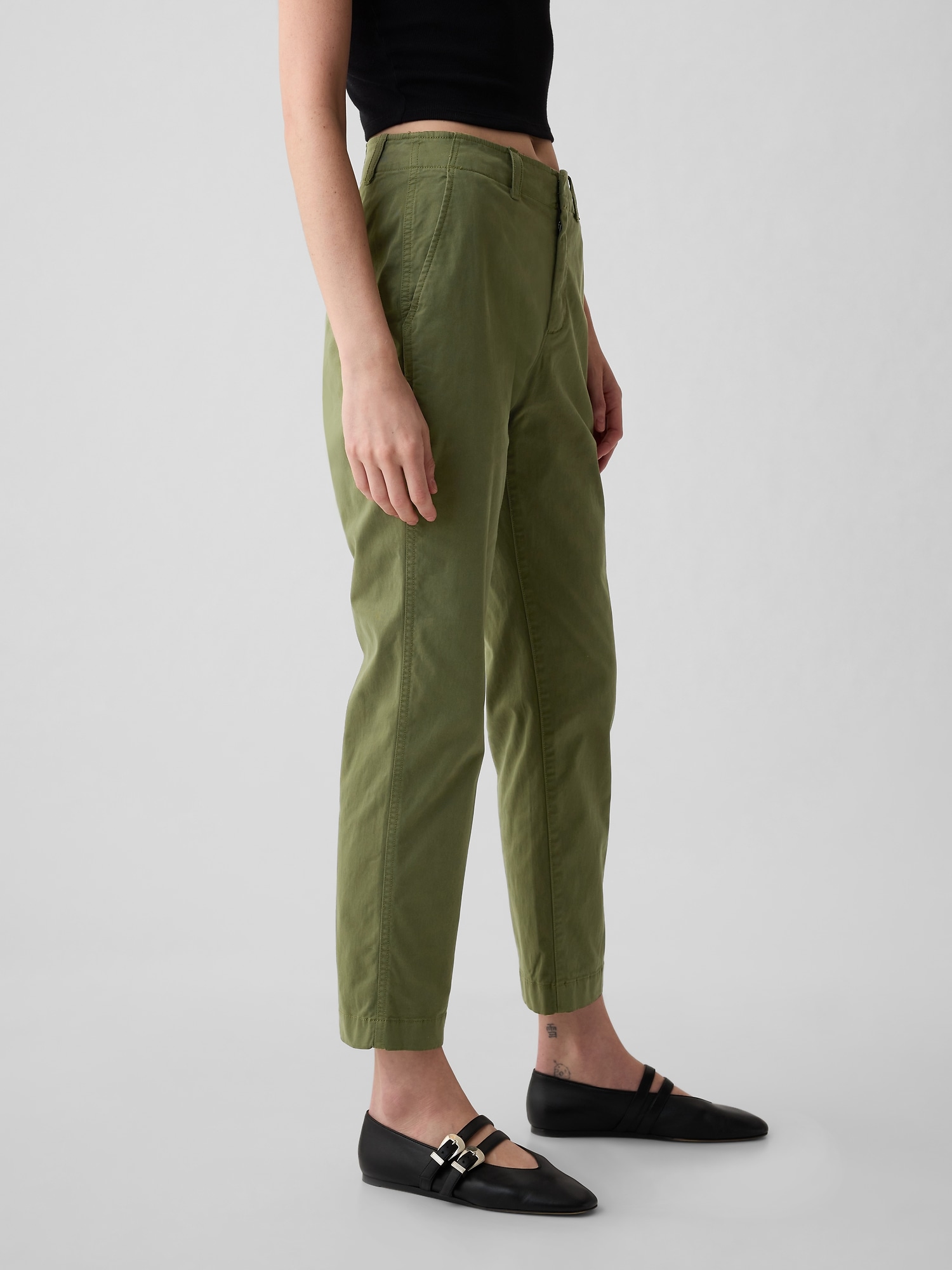 Pantaloni chino pentru femei GAP - verde
