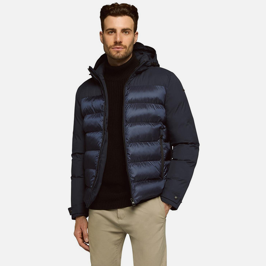 Blue men&#039;s jacket Geox Sapienza Hoojkt - Men