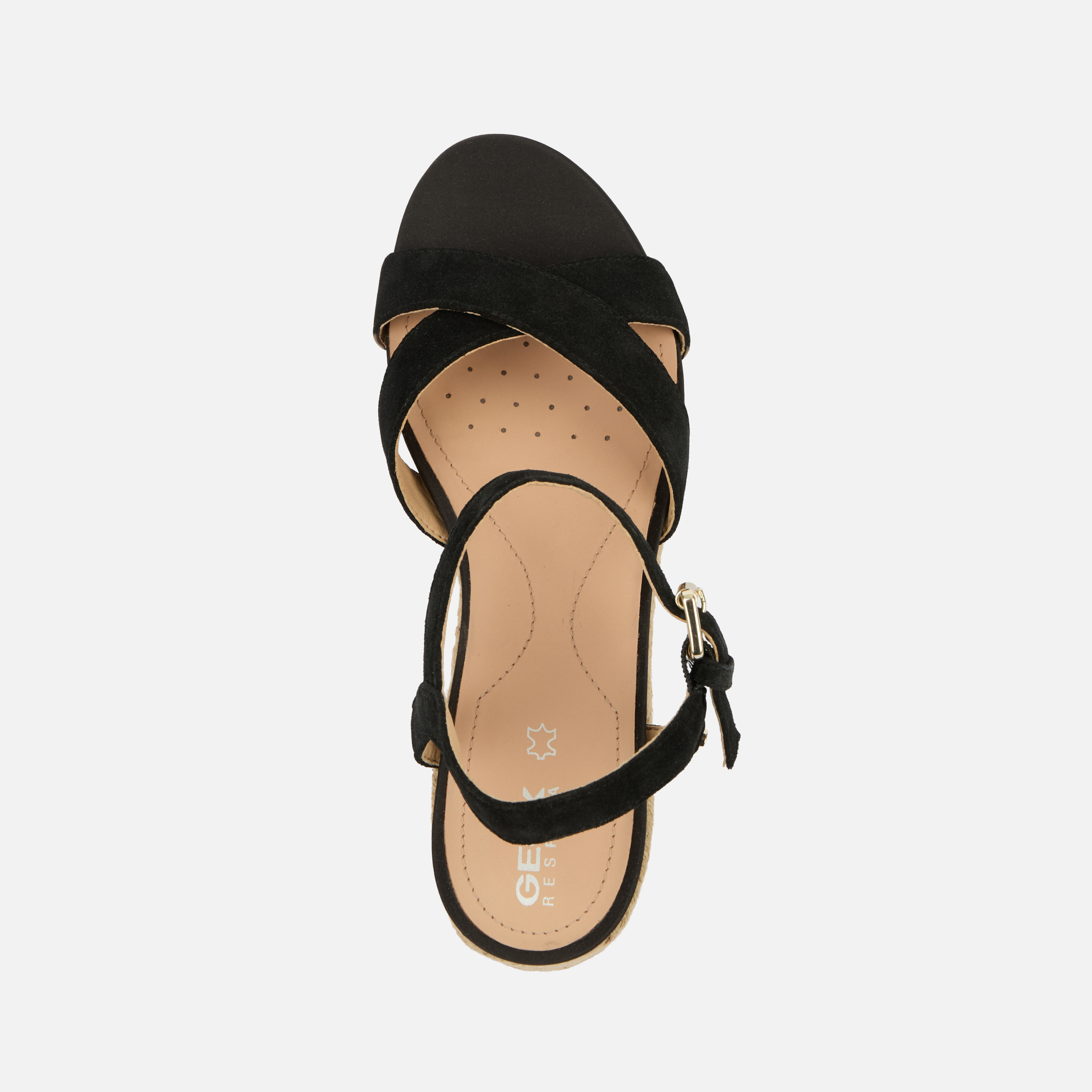 Sandale cu platformă Geox Ischia Corda negre