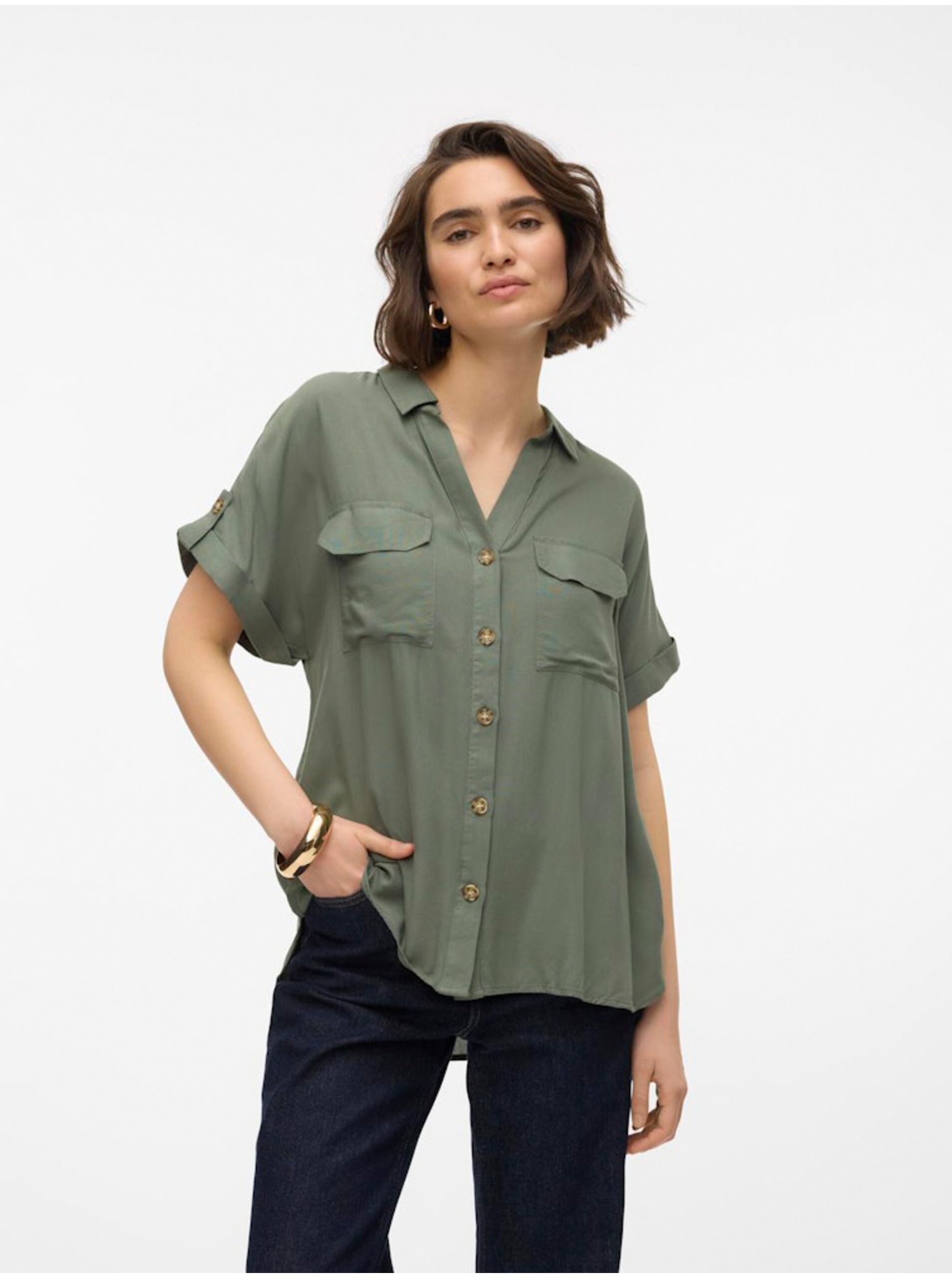 Vero Women's Green Shirt Moda Bumpy - Women