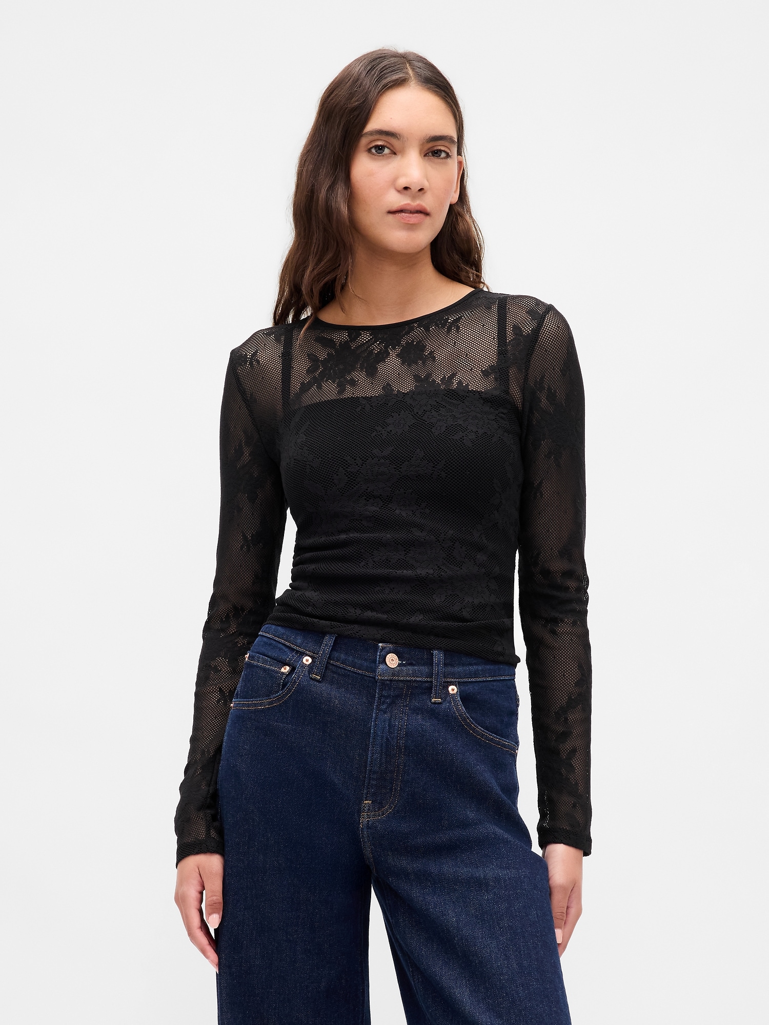 GAP Lace Translucent Top - Women's