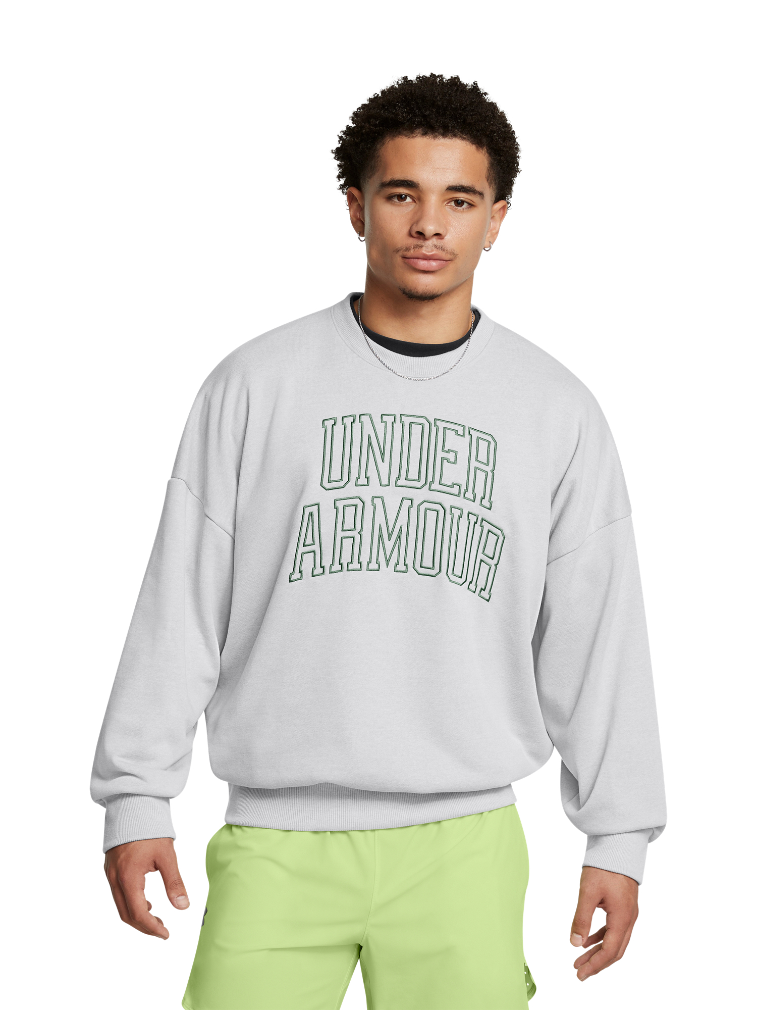 Pánská mikina Under Armour UA Icon HWT Terry OS Crew-GRY - Pánské