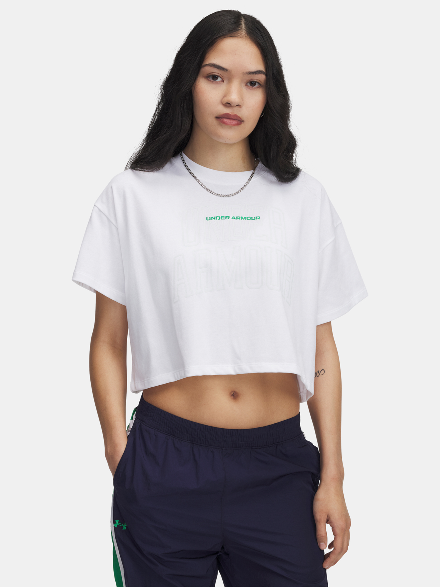 Dámské tričko Under Armour UA W VARSITY MIX HW SS CROP - Dámské