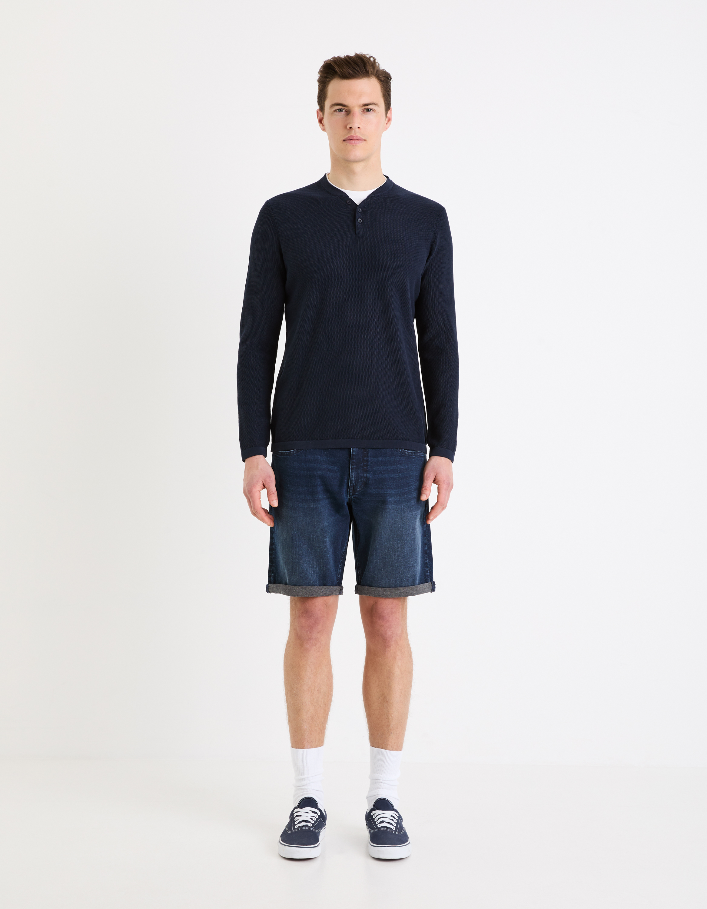 Pantaloni scurti pentru barbati Celio - albastru inchis