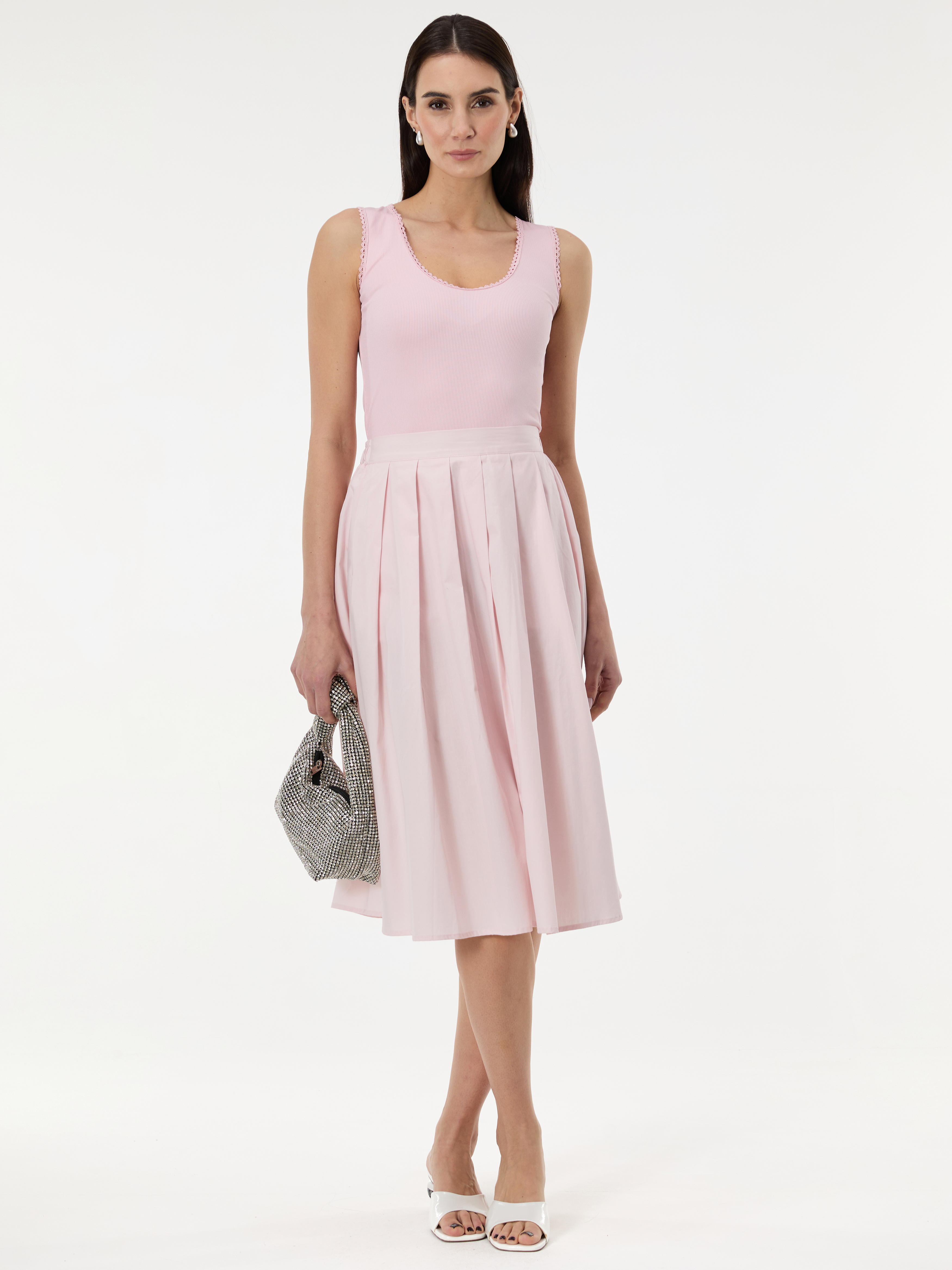 Светлорозова миди пола ORSAY