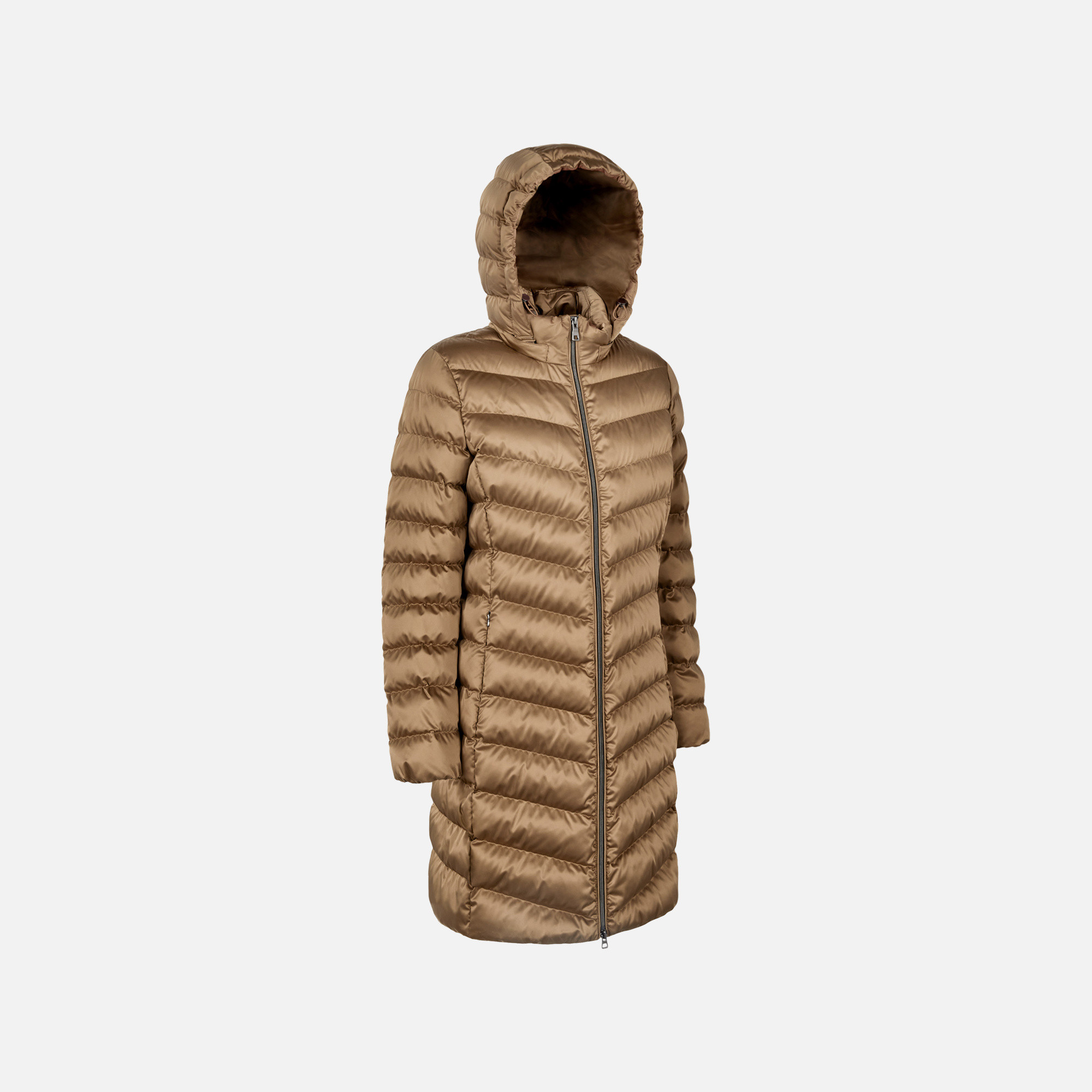 Geacă de damă maro deschis cu puf Geox Zosma