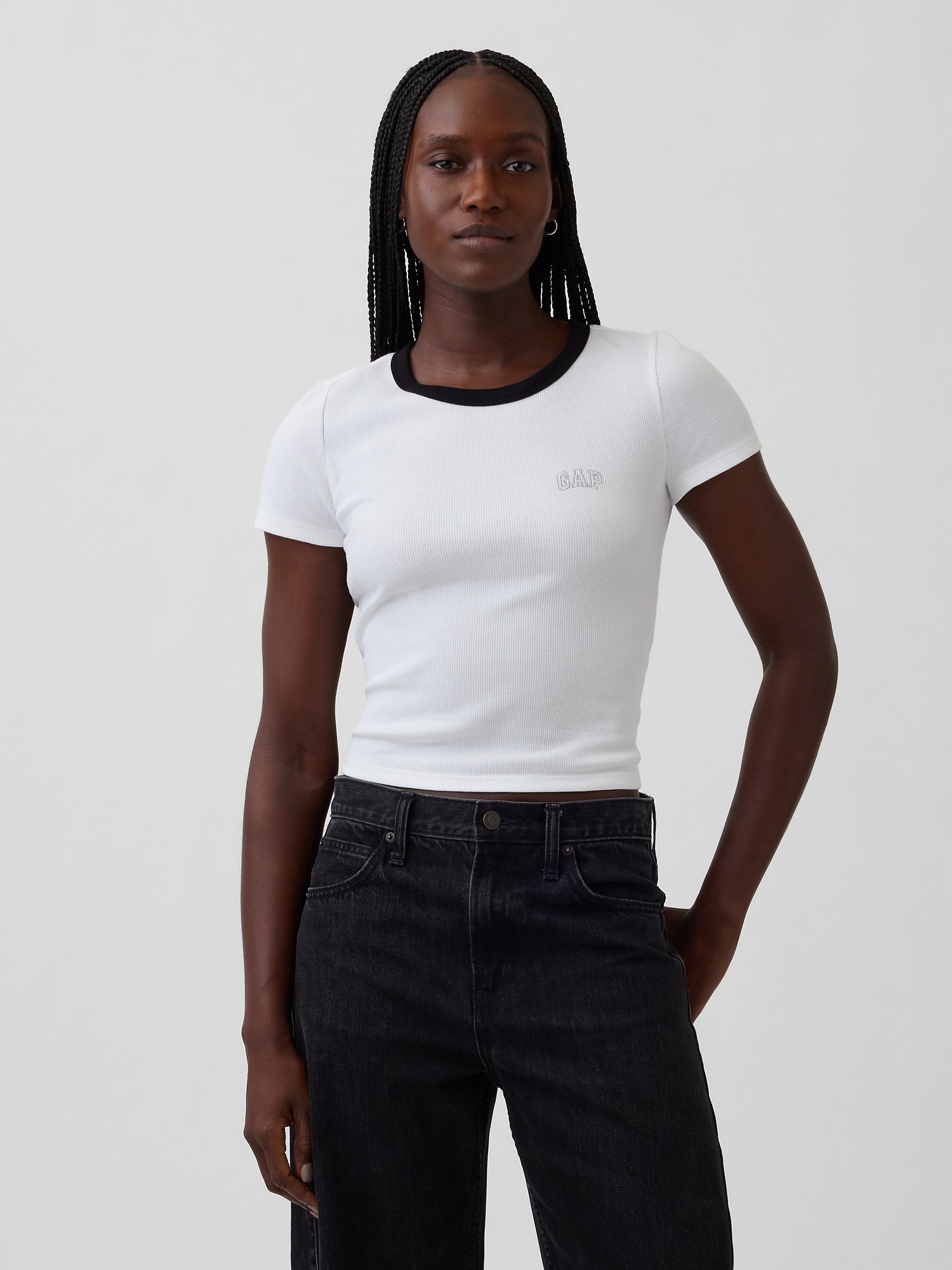 GAP Žebrované tričko s logem - Dámské