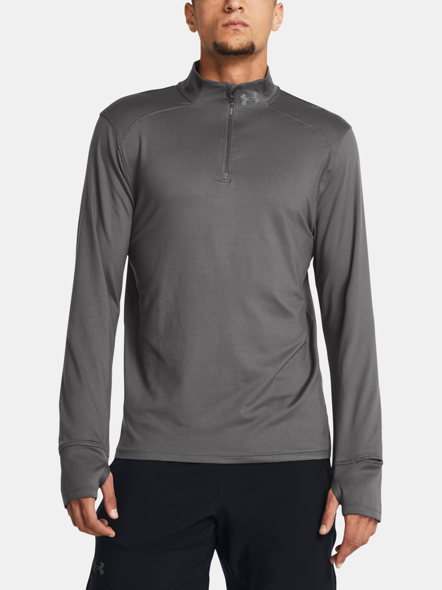 Mens T-shirt Under Armour UA LAUNCH PRO 1/4 ZIP-GRY - Mens