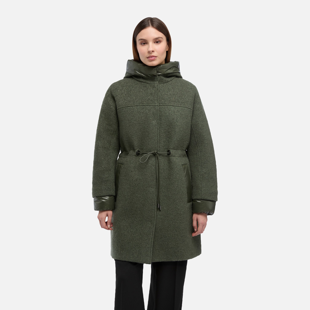 Khaki Women's Parka Geox Kleopy - Ladies