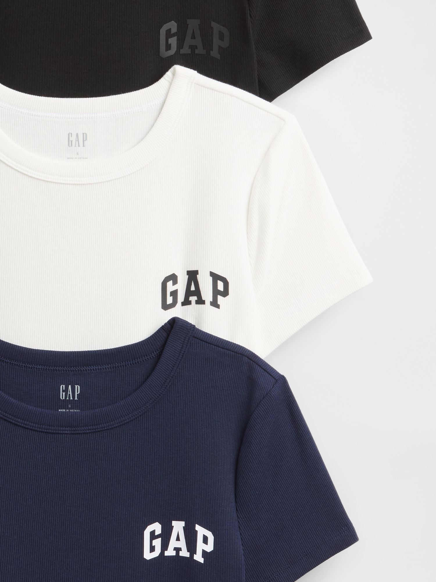 GAP Ribbed T-Shirt with Logo - Women's