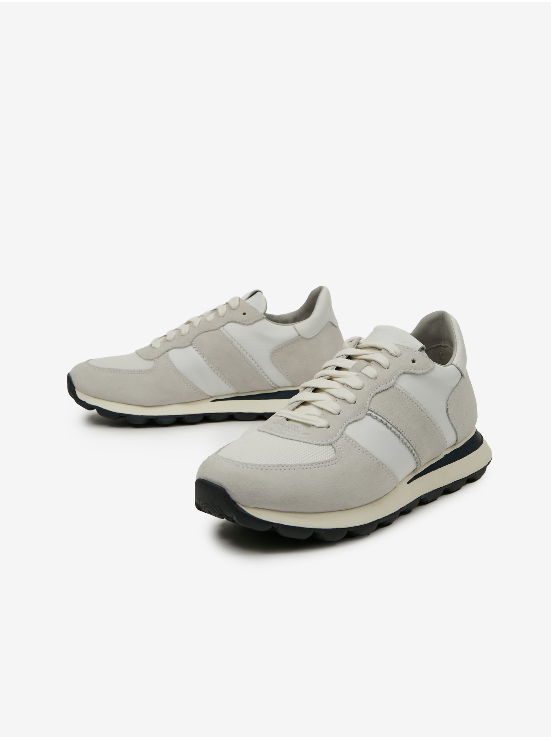 Tenisi, espadrile pentru barbati Geox - gri deschis, crem