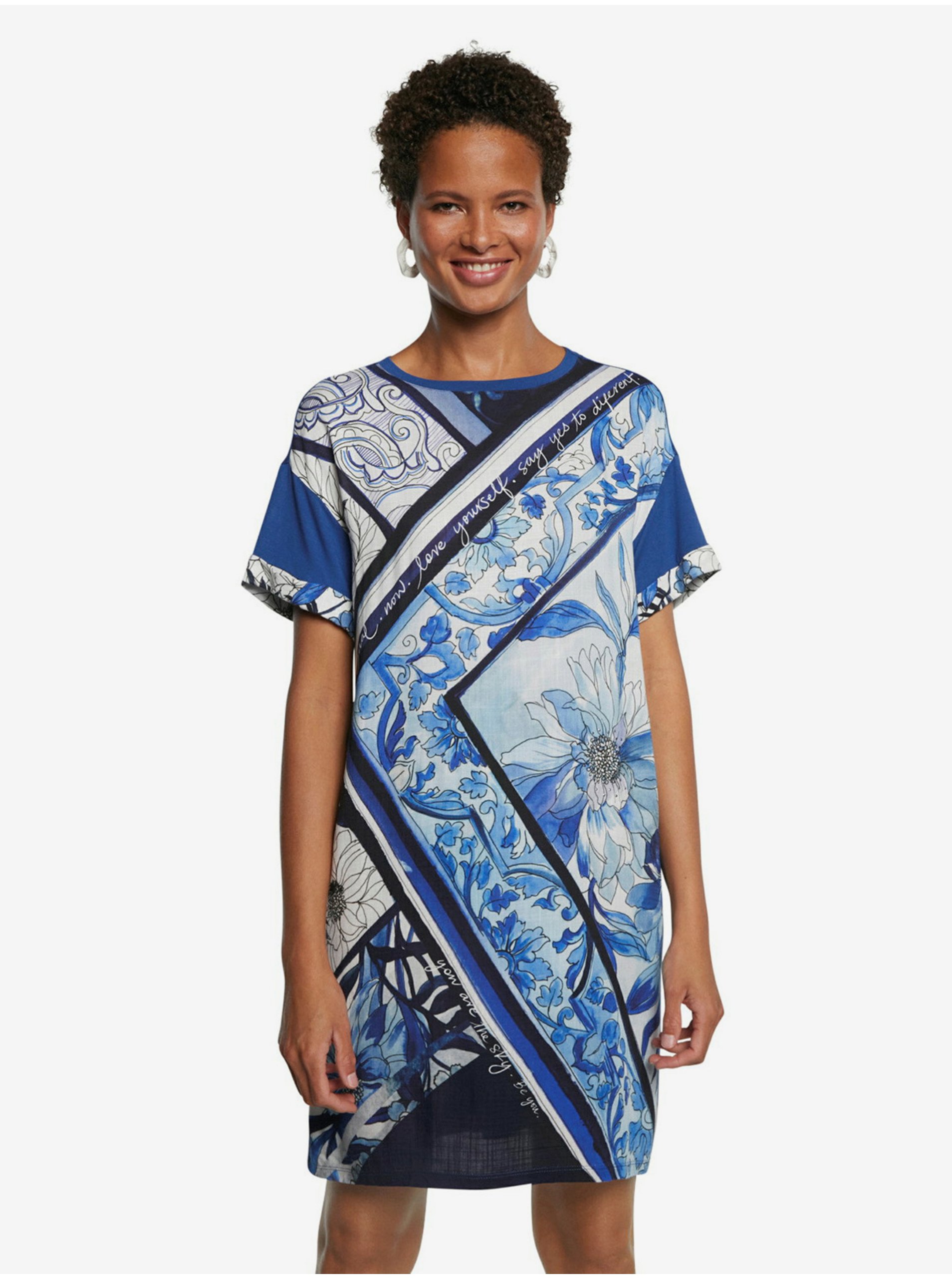 Blue Floral Dress Desigual mellény Solimar - Nők