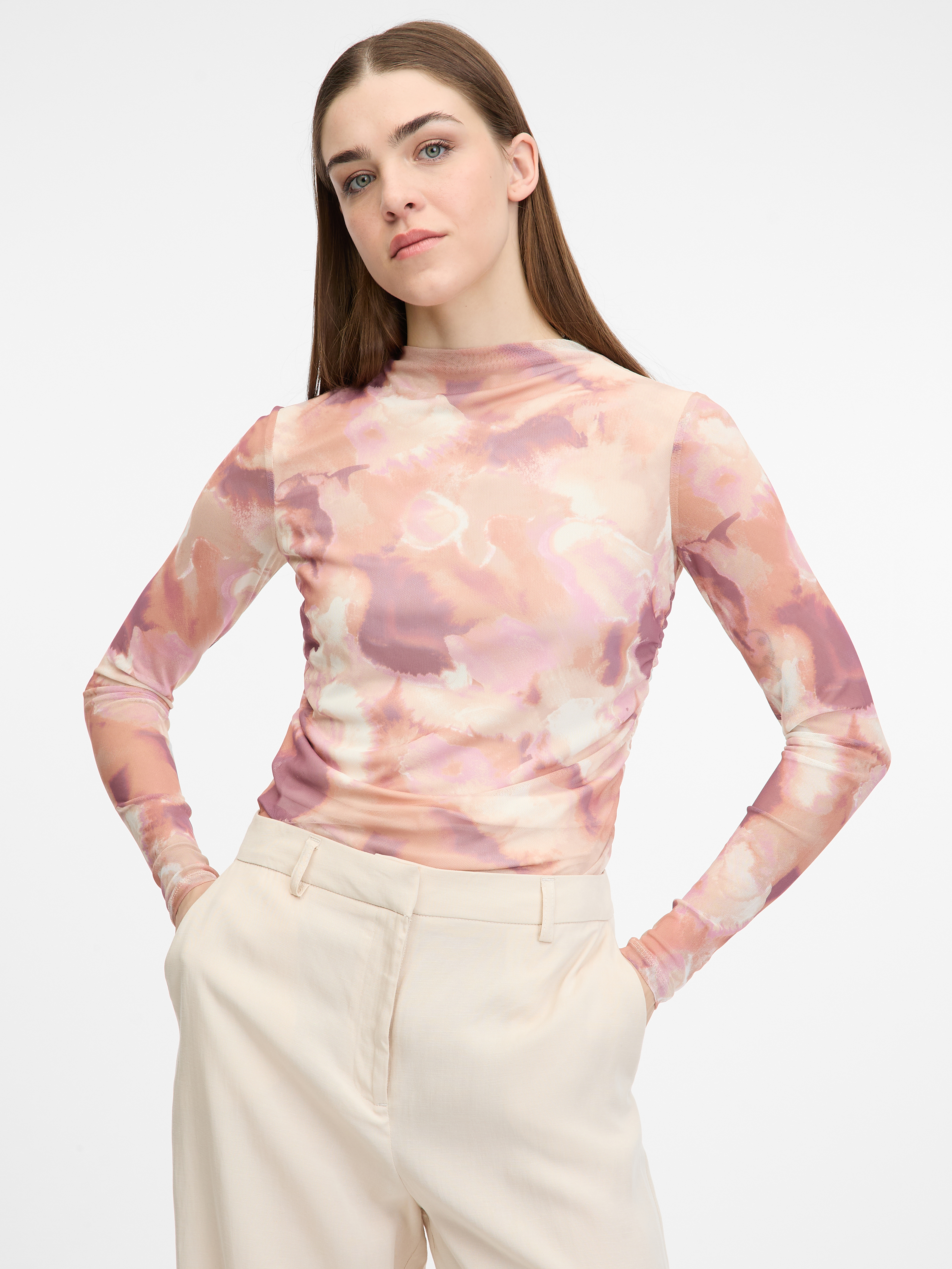 Pink womens long-sleeved T-shirt ORSAY - Womens