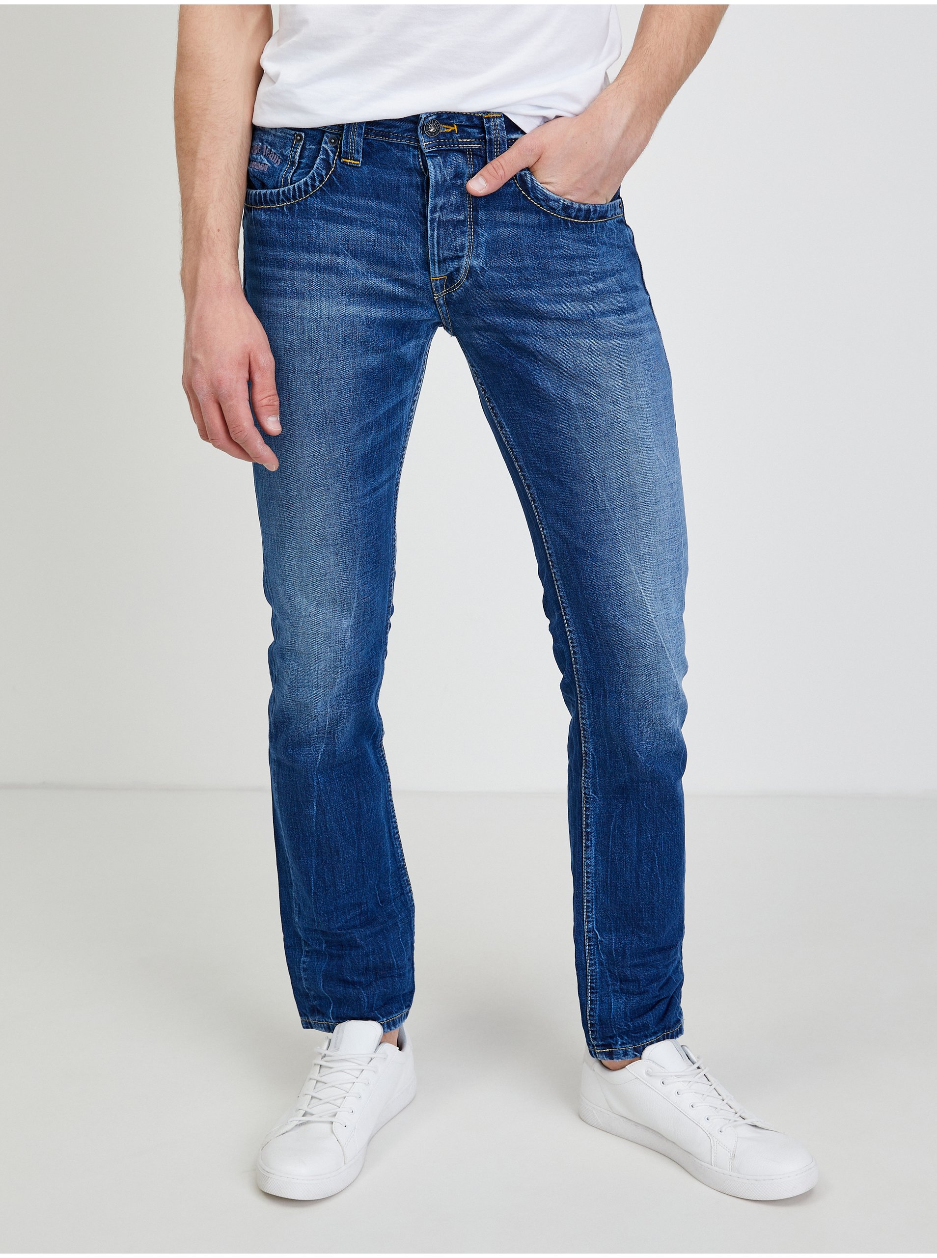 Tmavě modré pánské straight fit džíny Pepe Jeans Cash - Pánské