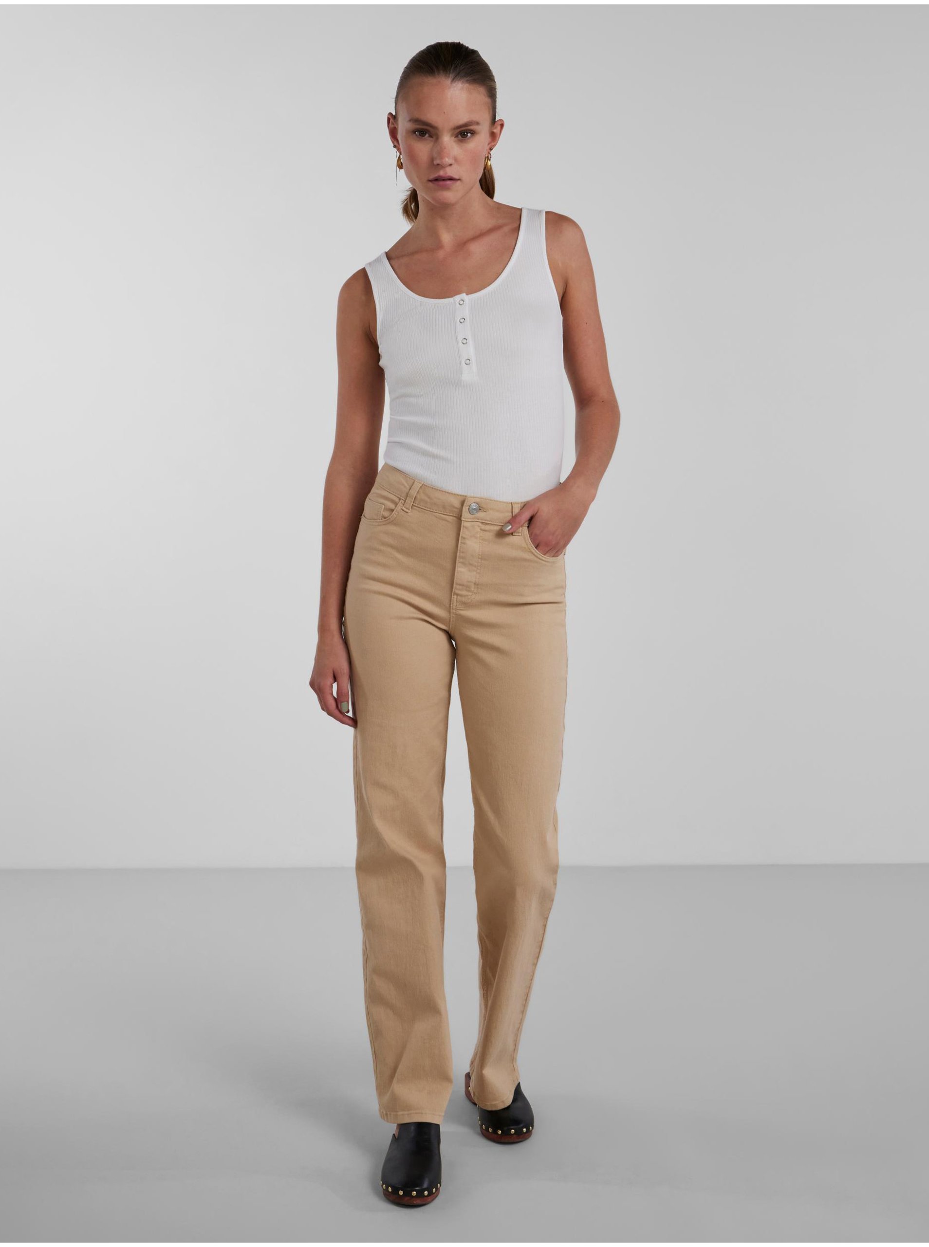 Flared, Bootcut pentru femei Pieces - bej