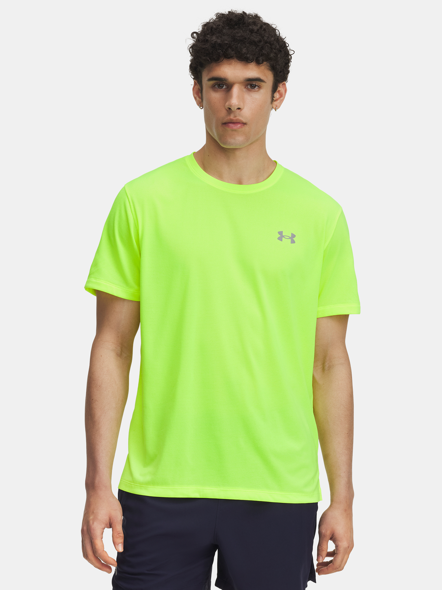 Mens T-shirt Under Armour UA LAUNCH SHORTSLEEVE-YLW - Mens