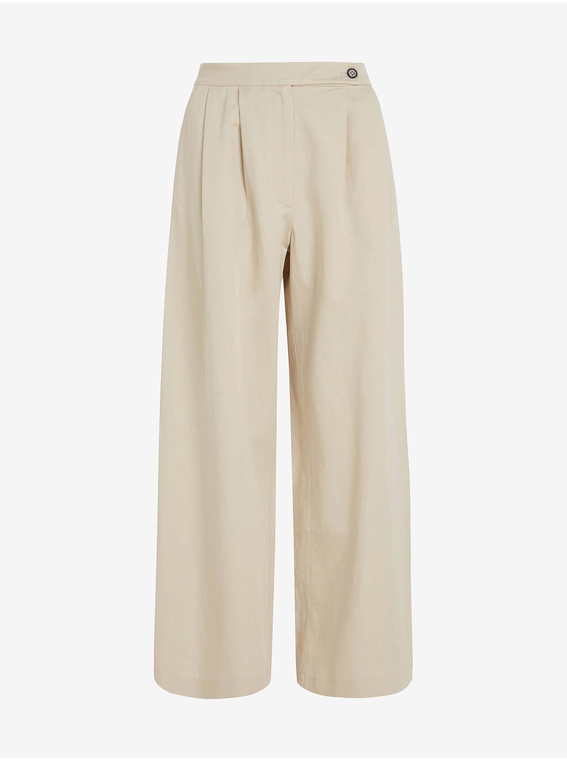 Beige women's wide trousers with linen Tommy Hilfiger - Ladies