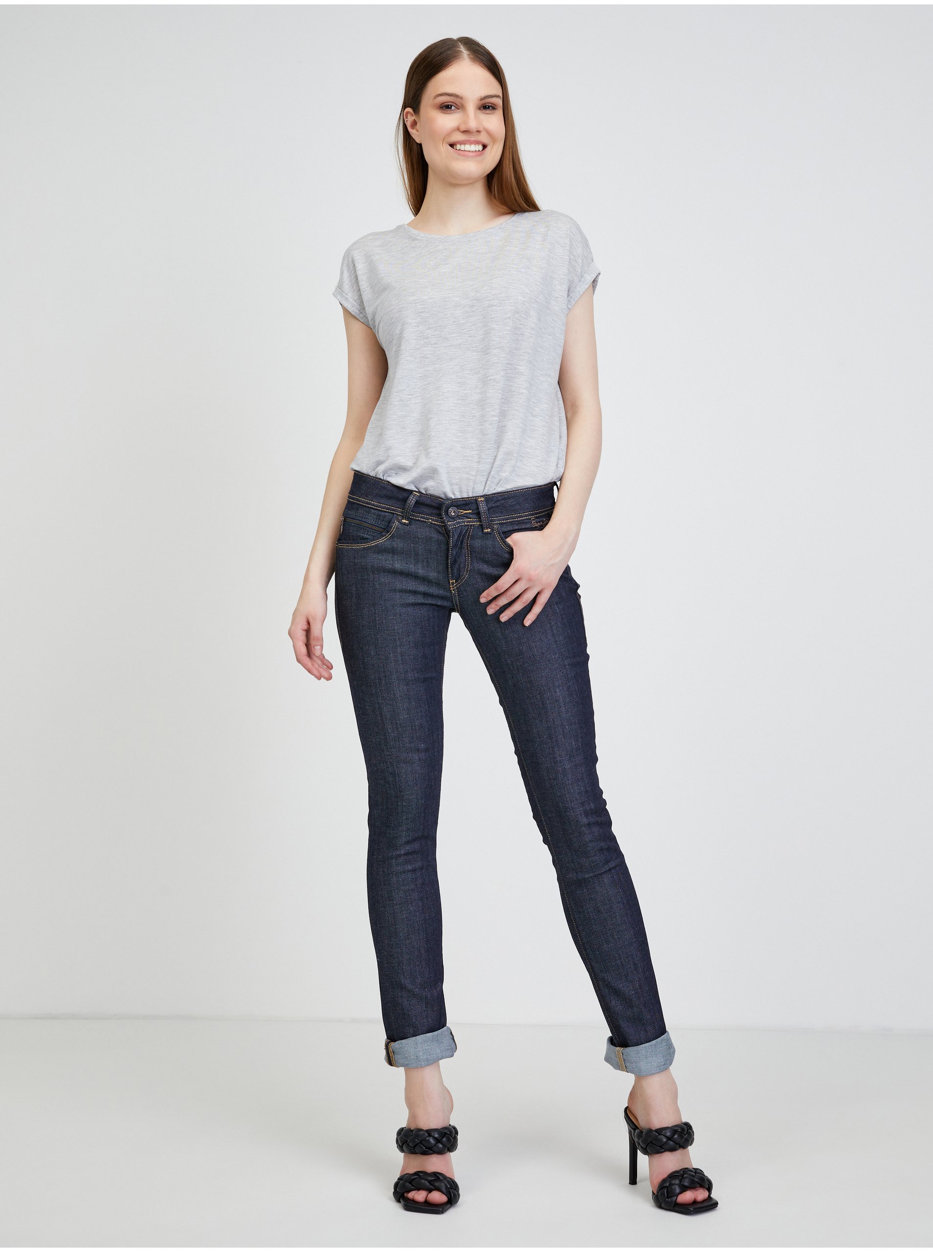 Slim fit pentru femei Pepe Jeans - albastru inchis