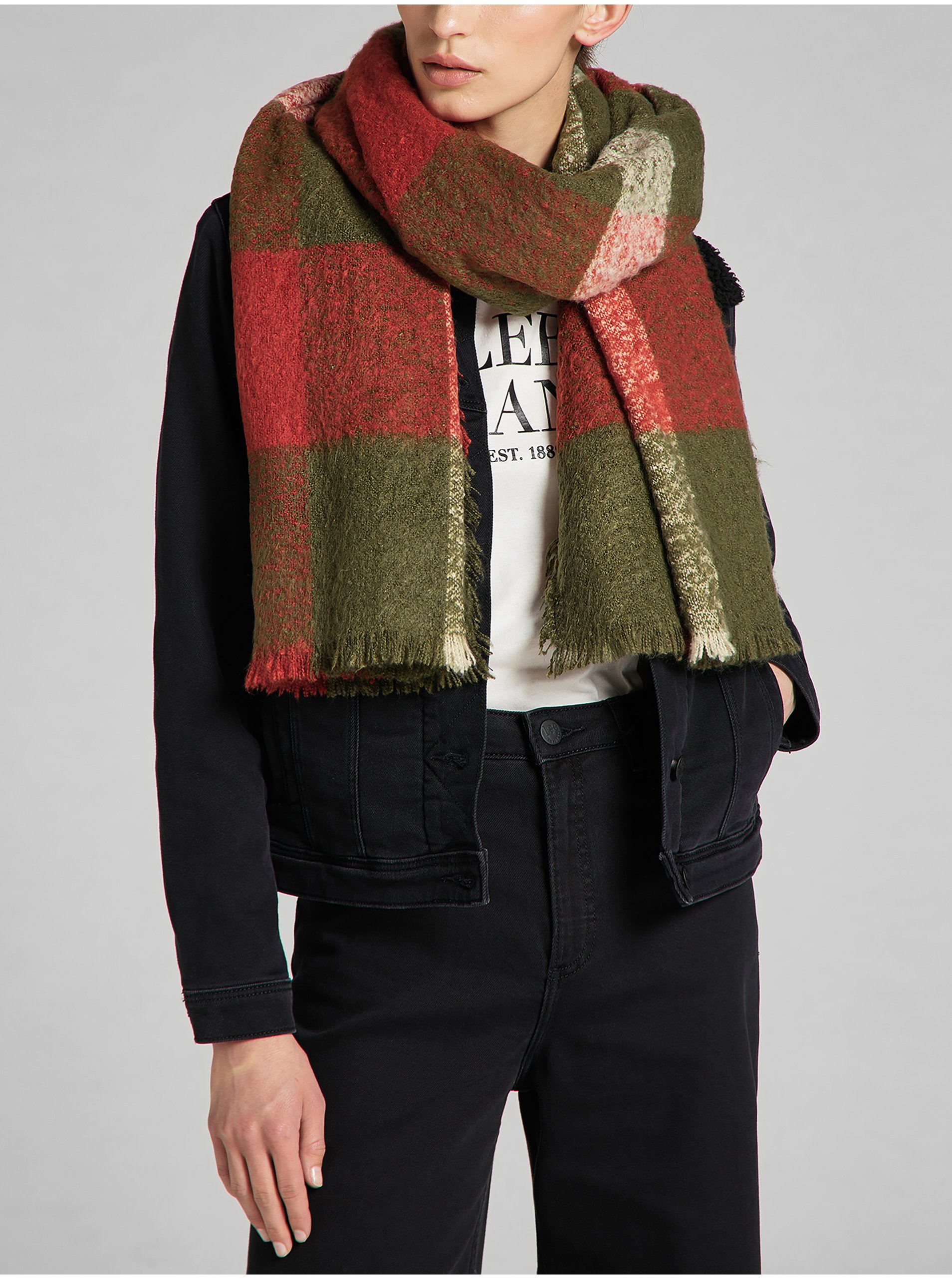 Red-green Women's Plaid Lee Scarf - Men's