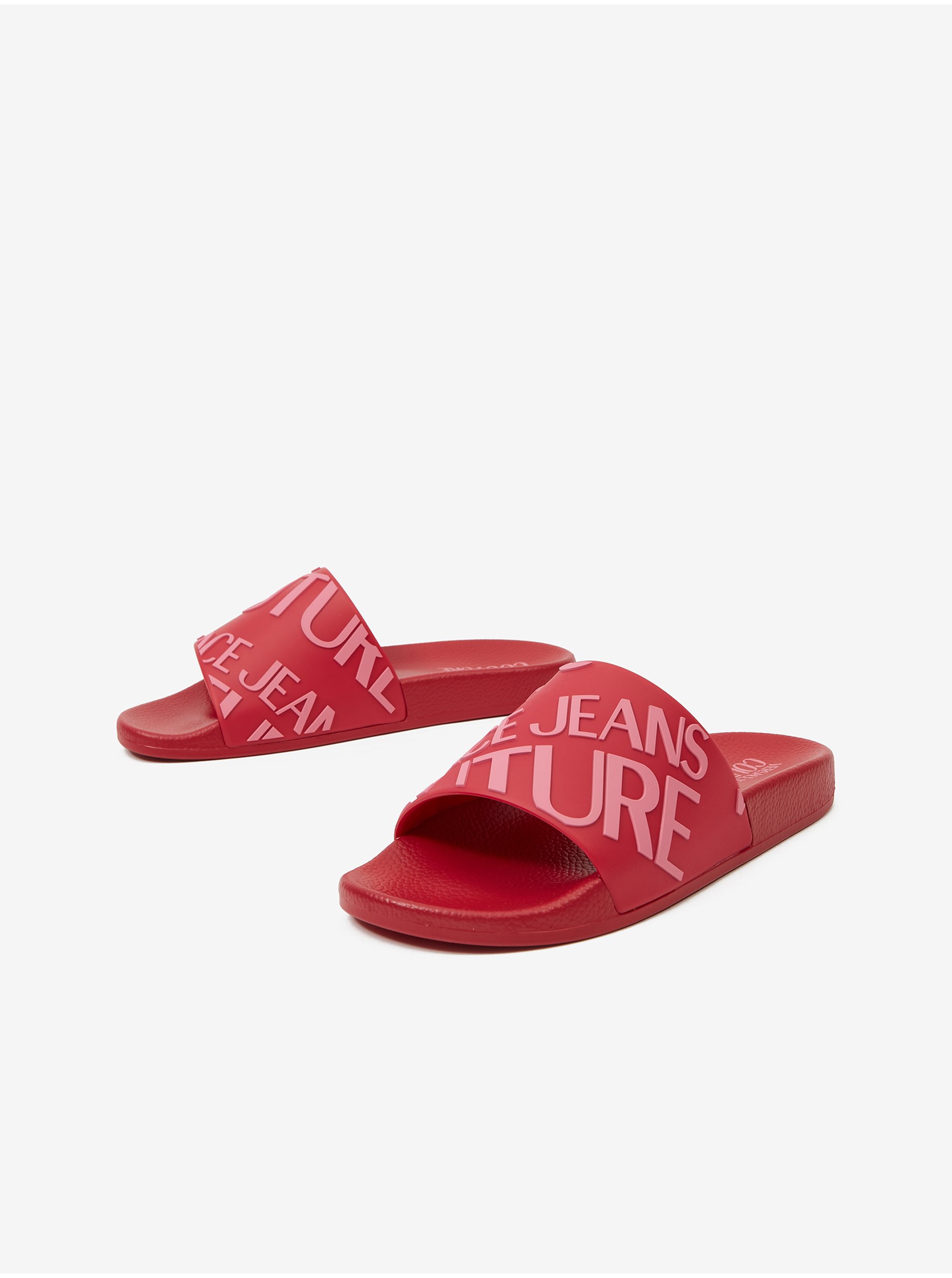 Slapi pentru femei Versace Jeans Couture - rosu
