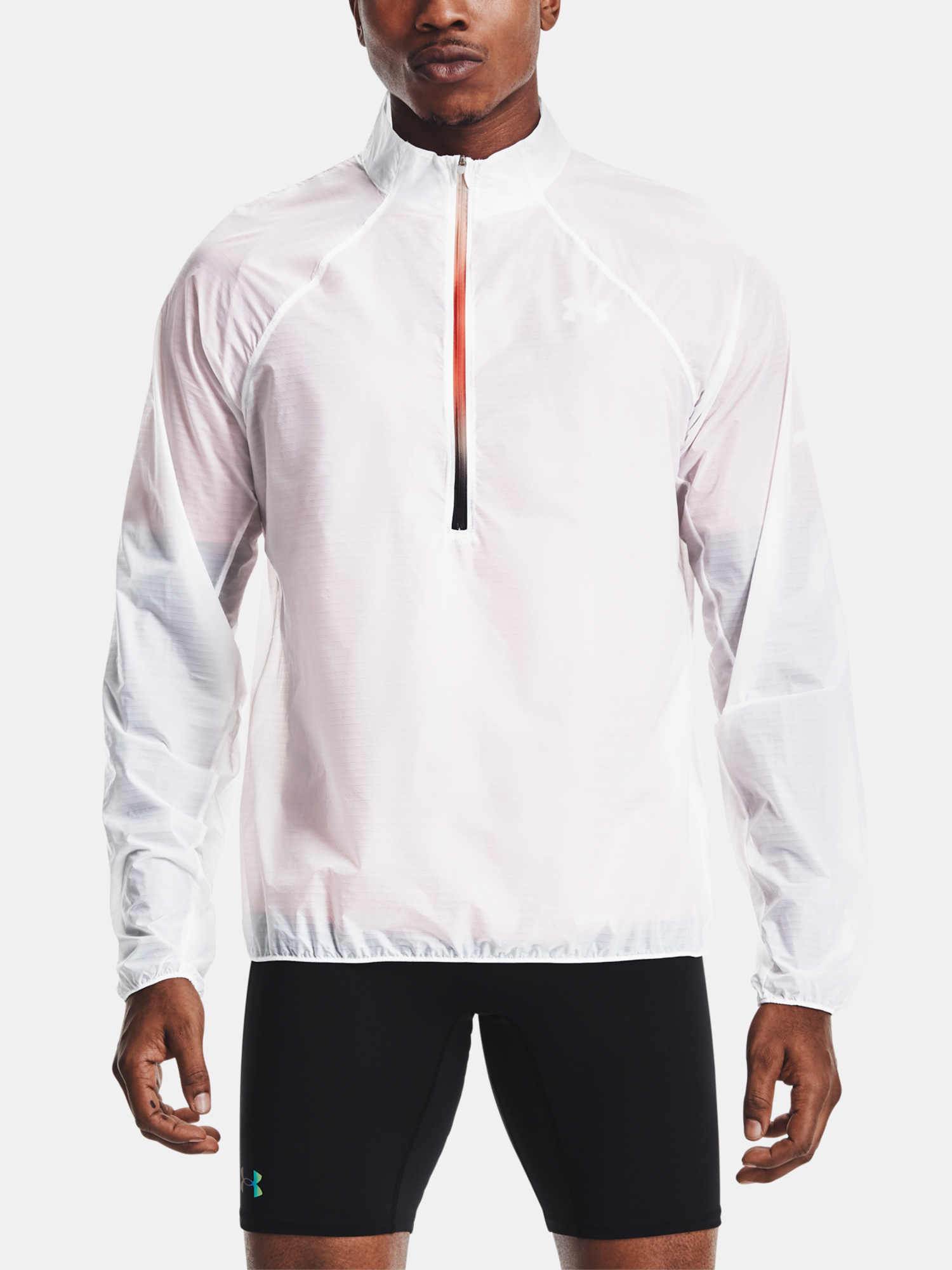 Under Armour Bunda UA Impasse Flow 1/2 Zip-WHT - Pánské