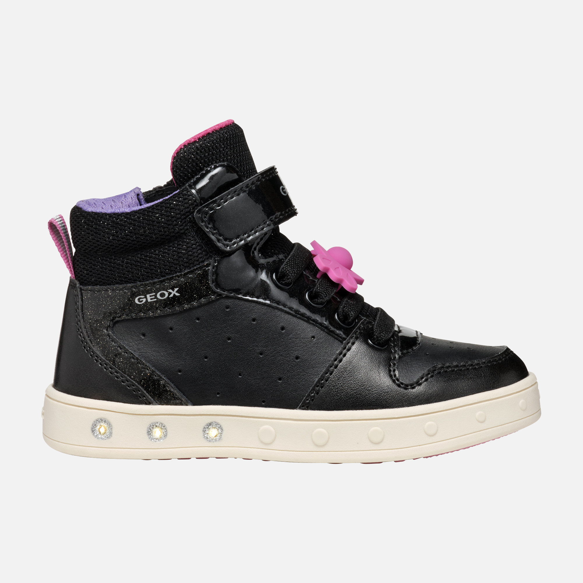 Black Girls Geox Skylin Sneakers - Girls