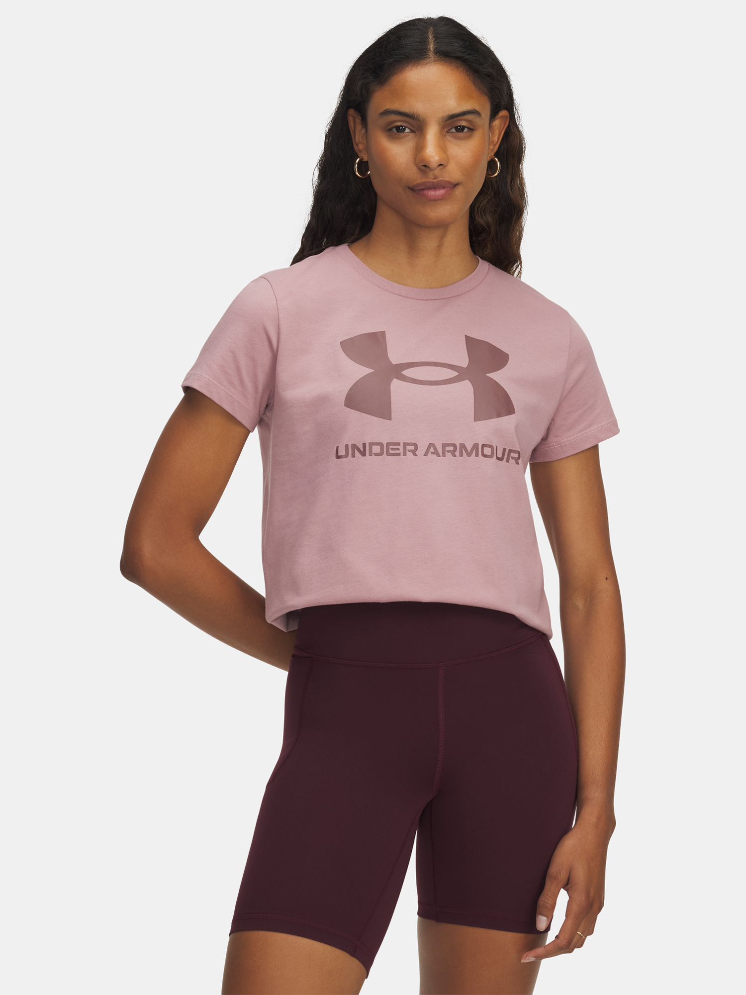 Womens T-shirt Under Armour UA Logo SS-PNK - Womens