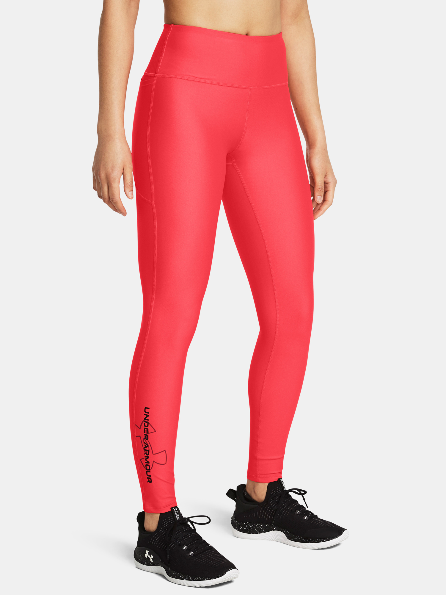 Women's Leggings Under Armour Tech Branded Legging-RED - Women's