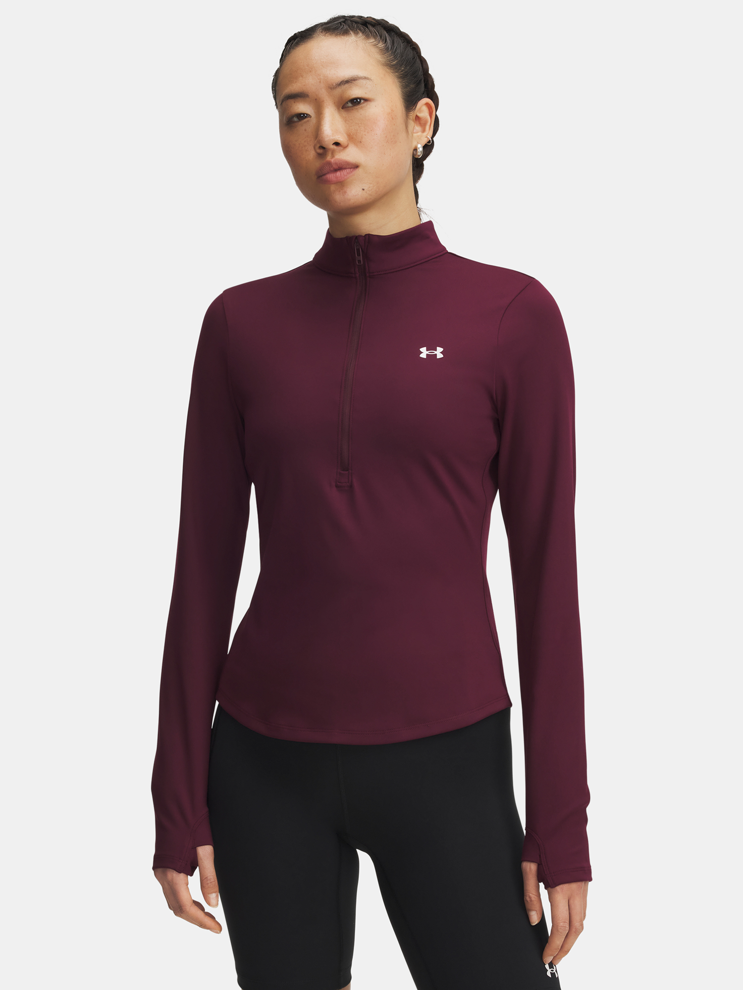 Women's T-shirt Under Armour Motion 1/2 Zip EMEA-RED - Women's