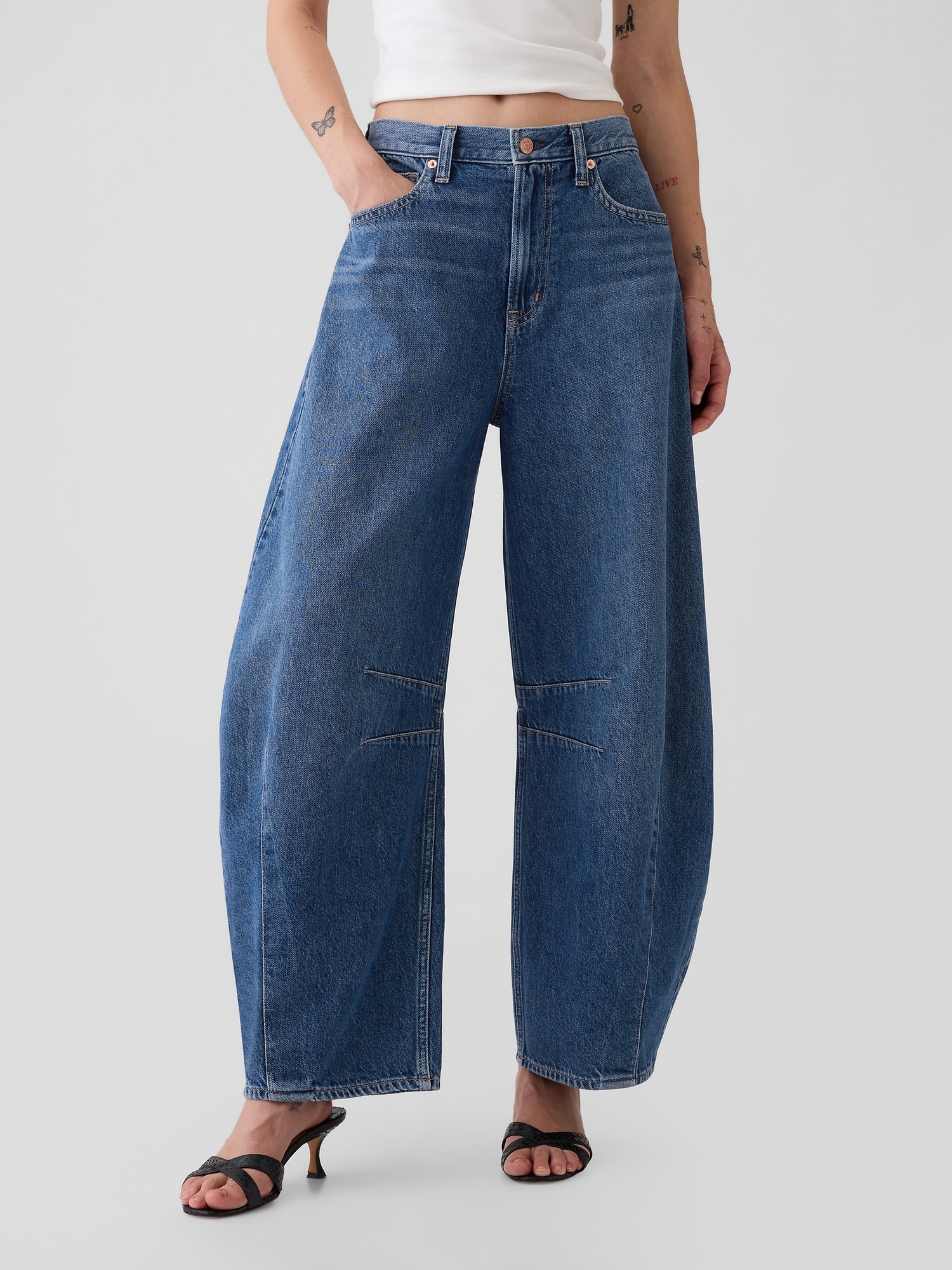 GAP Wide jeans Mid Rise Horseshoe - Women's
