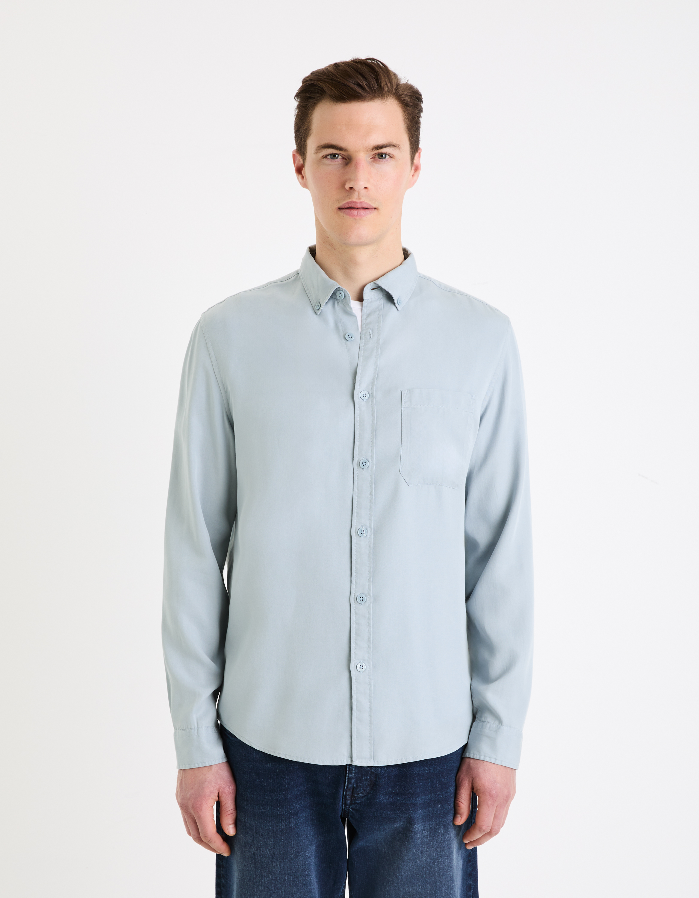 Camasi casual pentru barbati Celio - albastru deschis