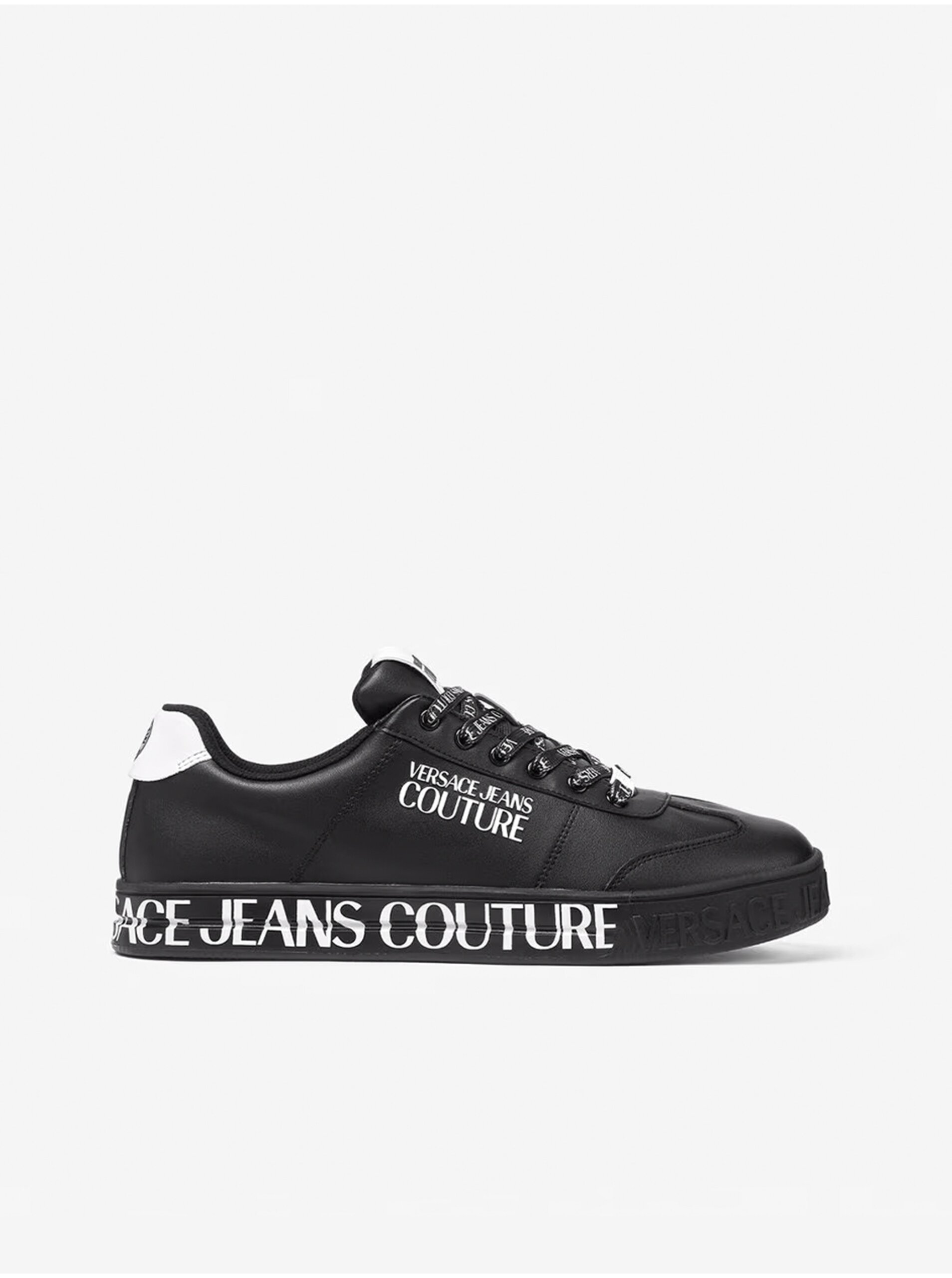 Black Men's Versace Jeans Couture Fondo Court 88 Leather Sneakers - Men's