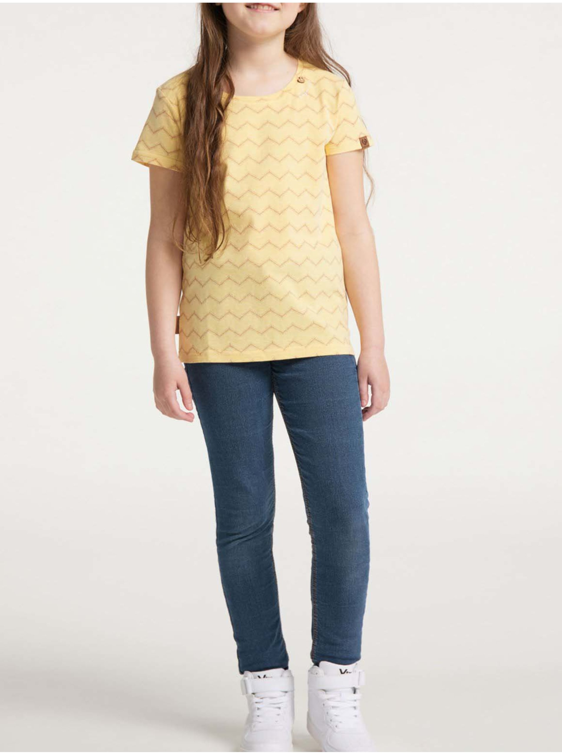Levně Žluté holčičí vzorované tričko Ragwear Violka Chevron - Holky