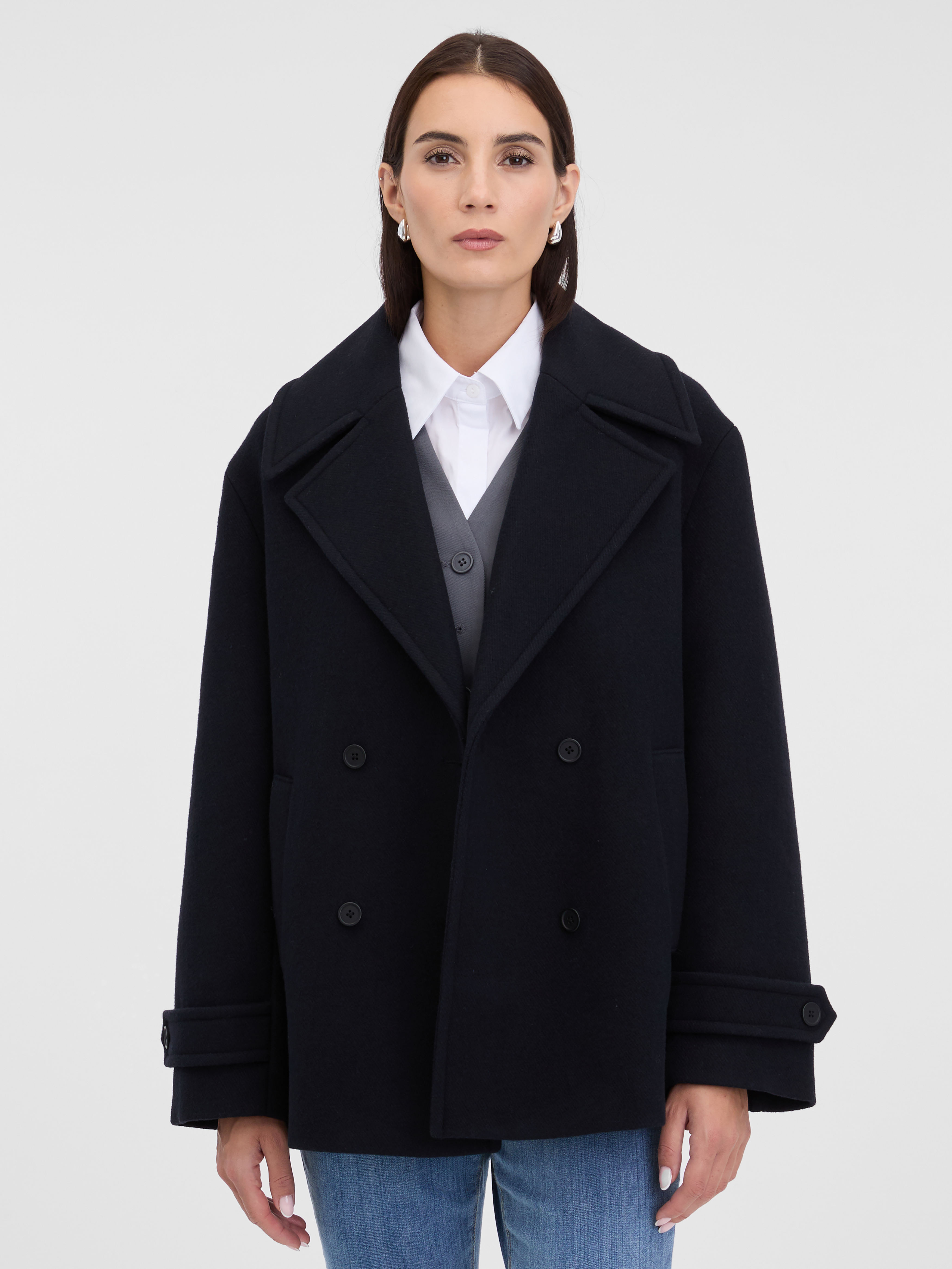 Černý dámský krátký kabát ORSAY