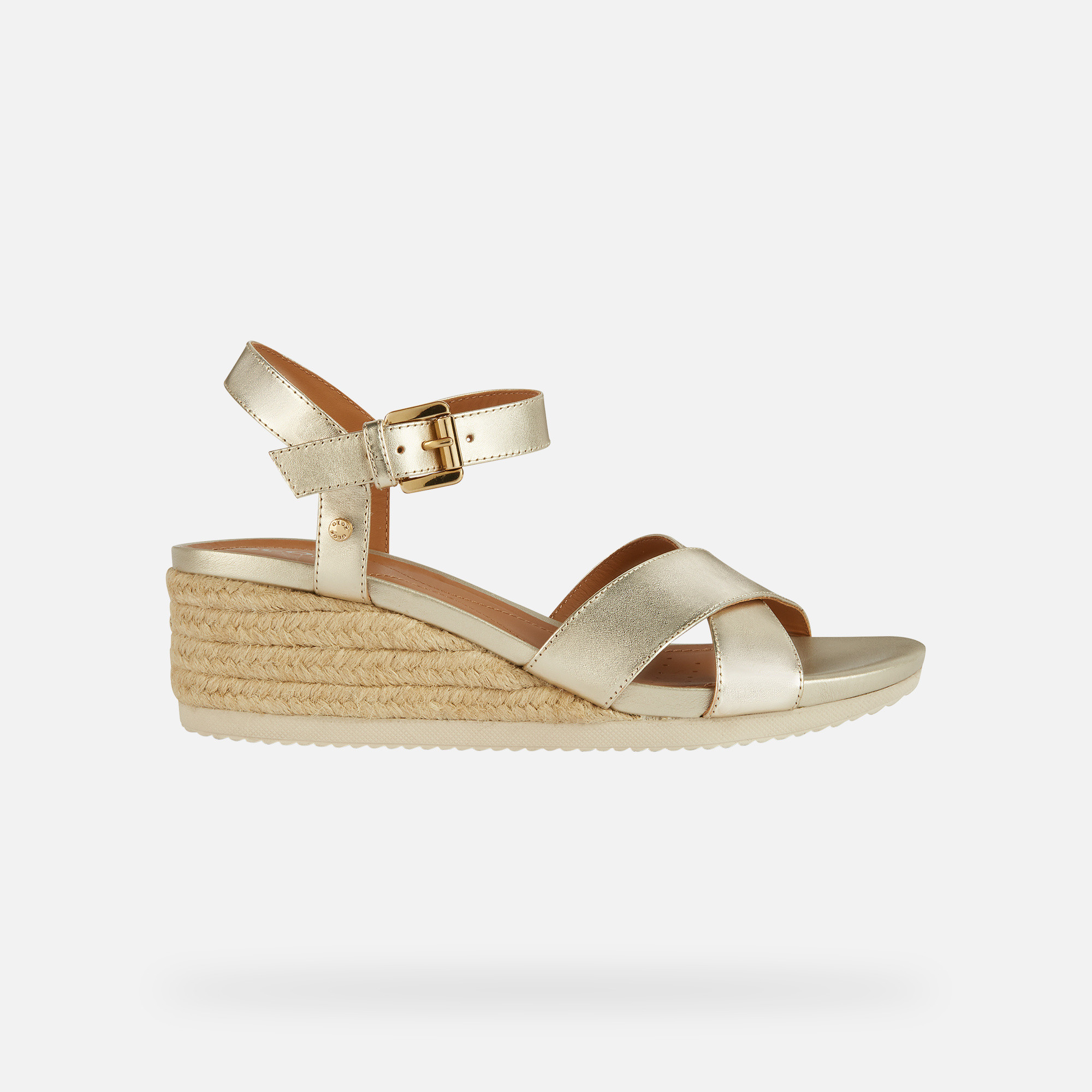 Gold women&#039;s sandals Geox Ischia Corda - Women&#039;s