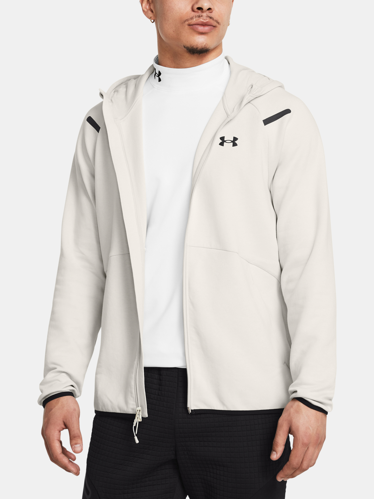 Men's Sweatshirt Under Armour UA Unstoppable Flc FZ HD EU-WHT - Men's