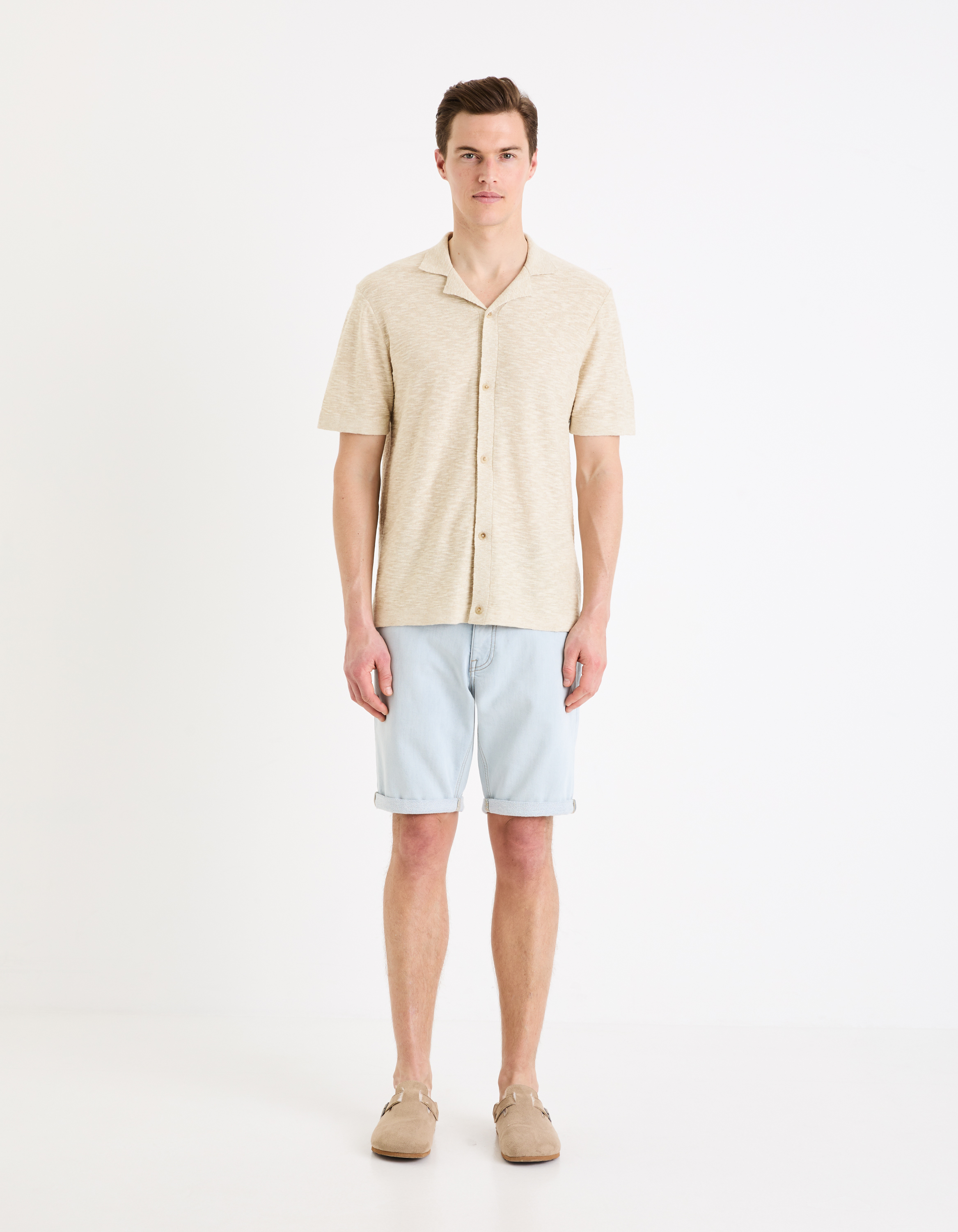 Pantaloni scurti pentru barbati Celio - albastru deschis