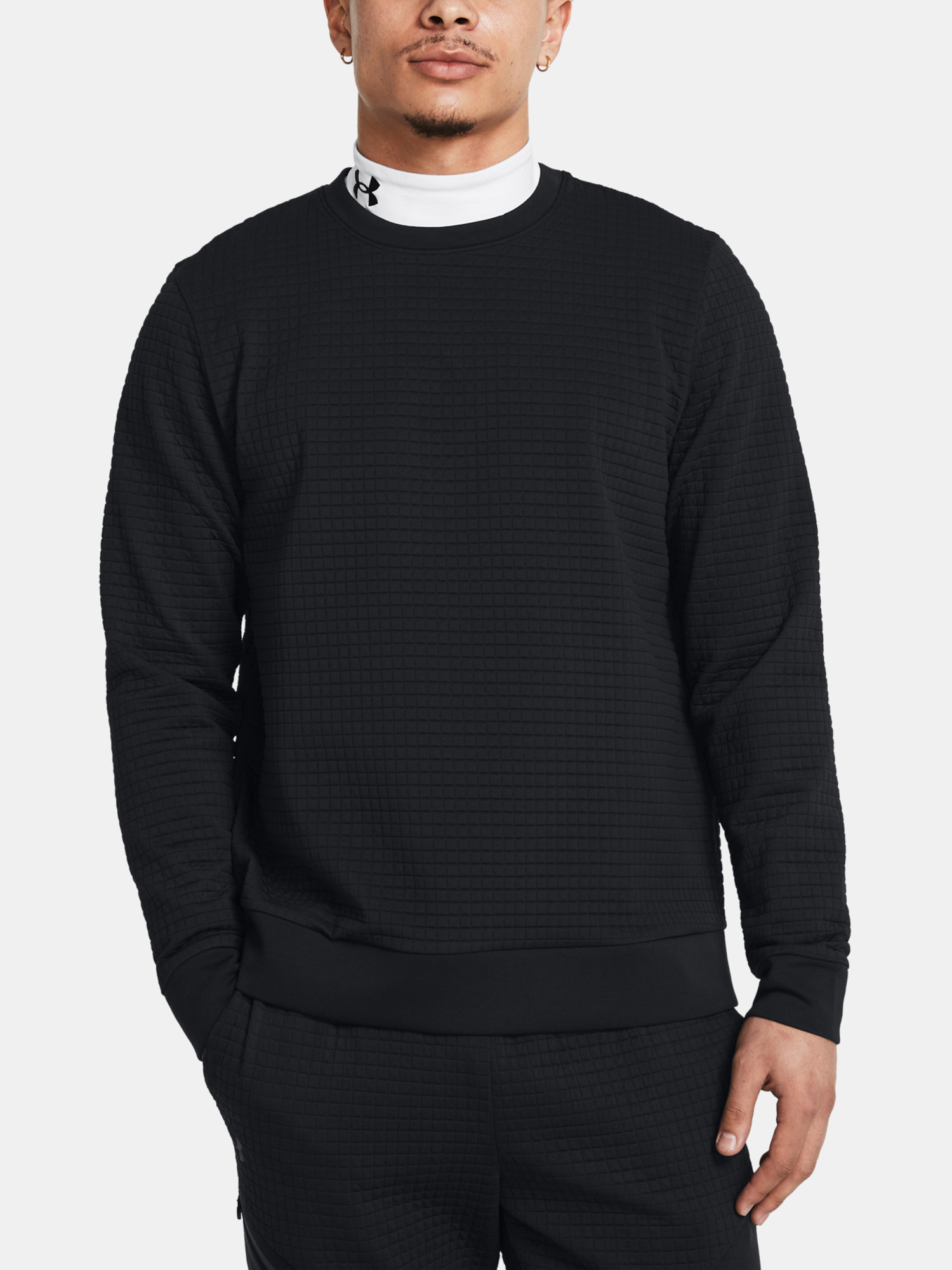 Men's Sweatshirt Under Armour UA Unstoppable Flc Grid Crew-BLK - Men's