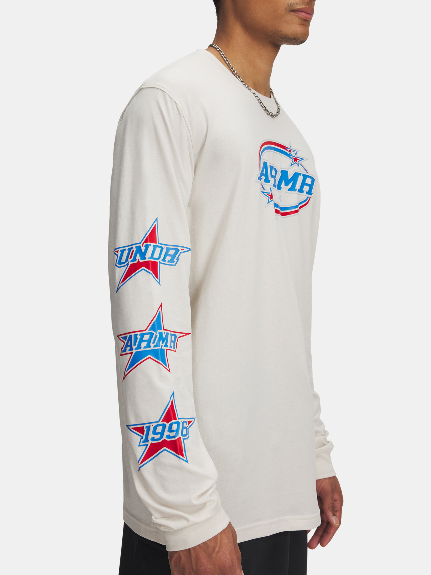 Men's Under Armour UA 60/40S STACKED STARS LS-BRN T-Shirt - Men's