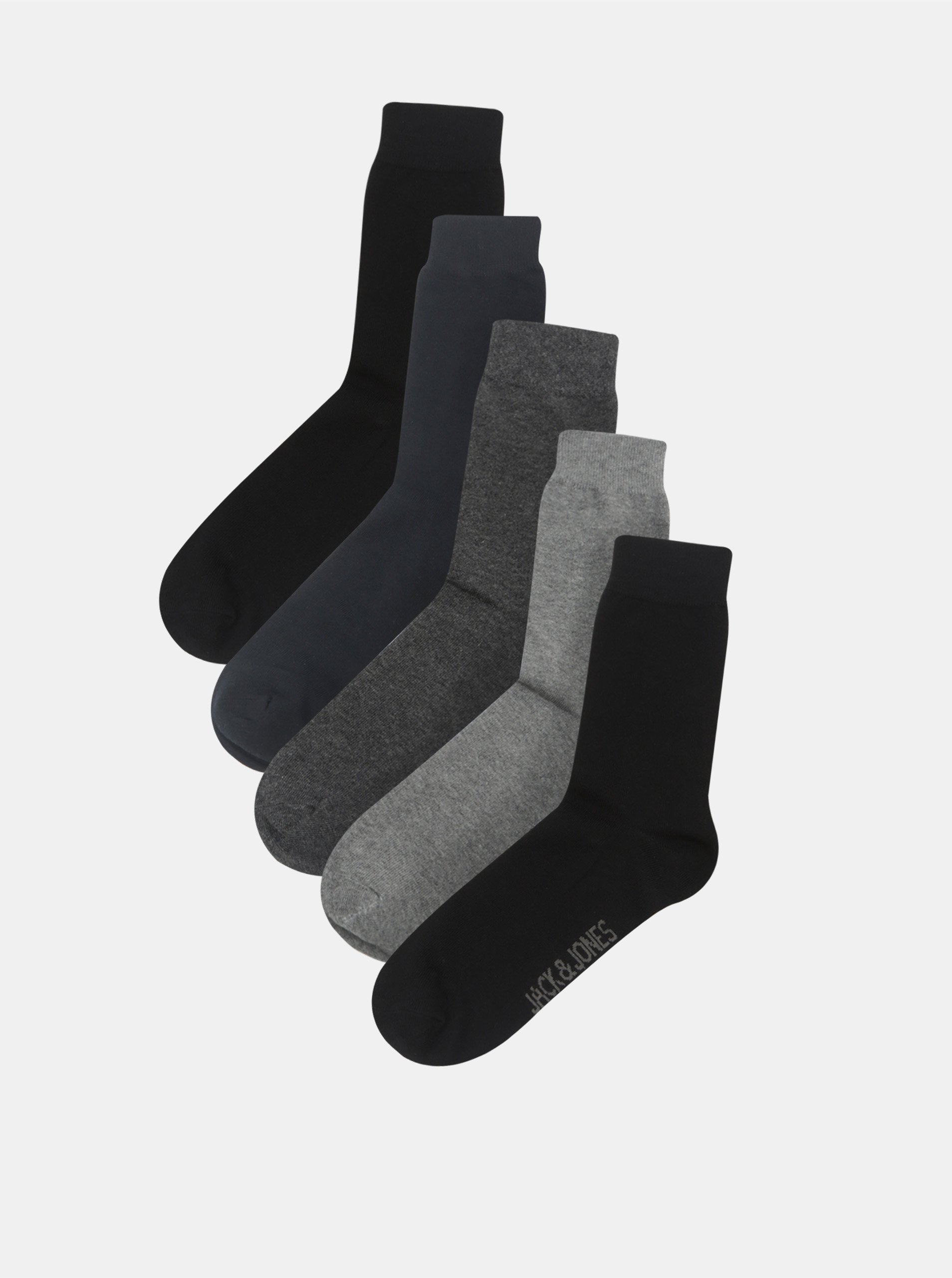 Jack & Jones Set of five pairs of men's socks in black, dark blue and grey - Men