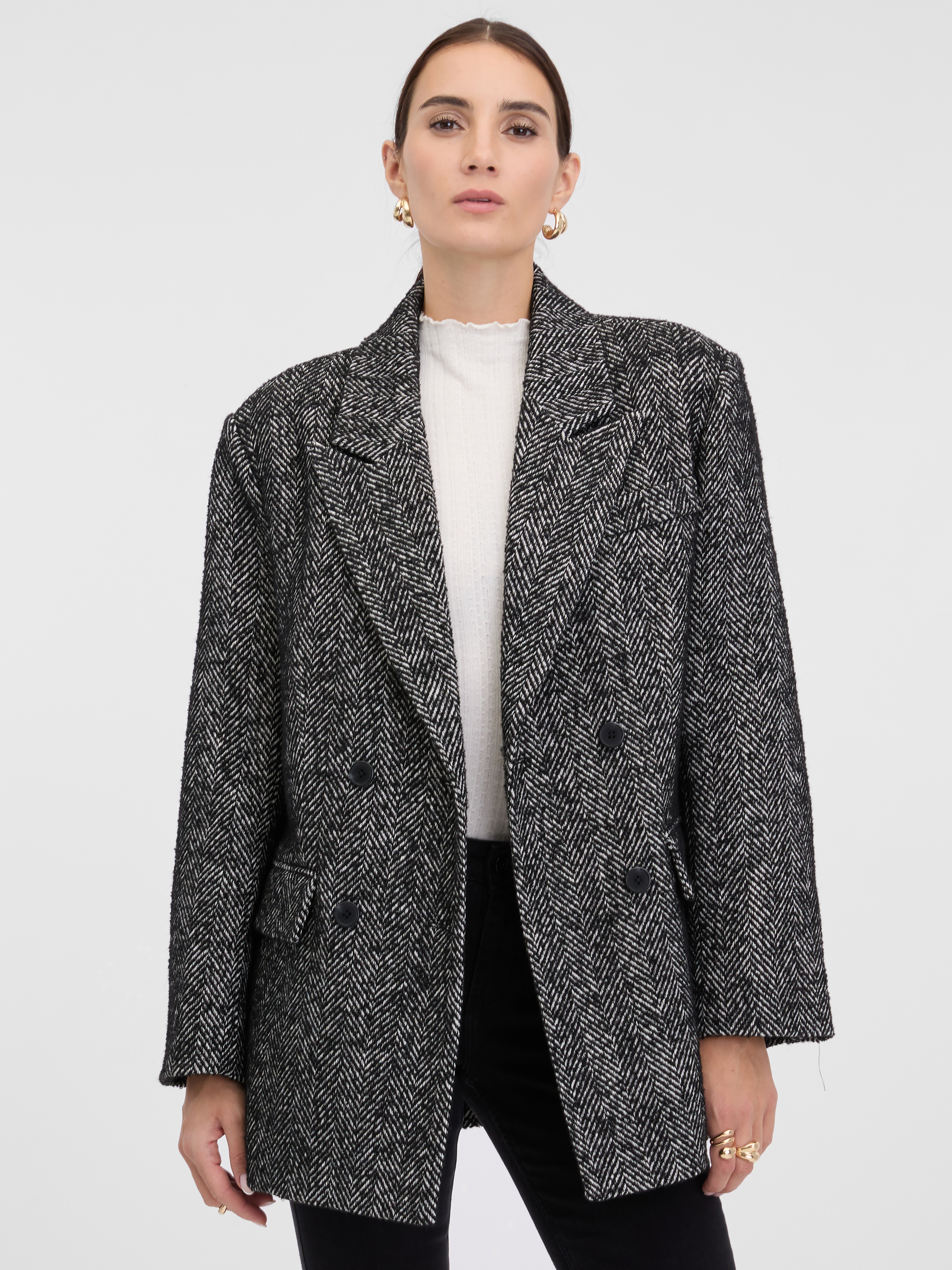 Tmavosivý dámsky krátky kabát ORSAY