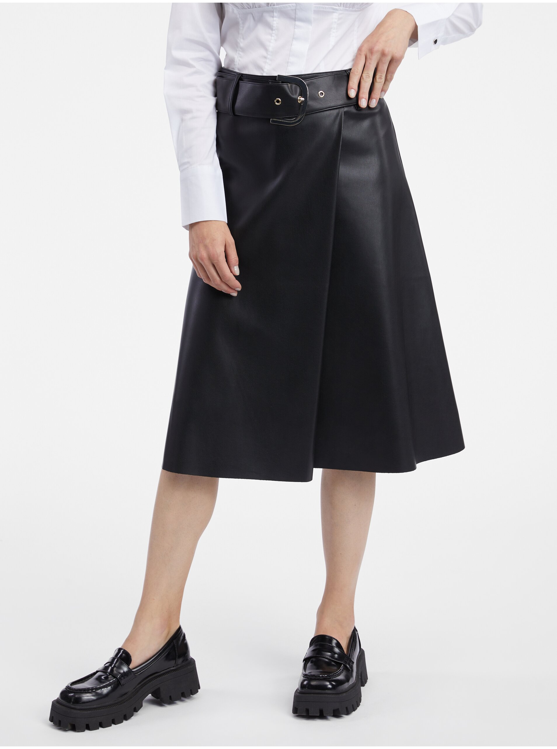 Orsay Women's Black Faux Leather Skirt - Women's